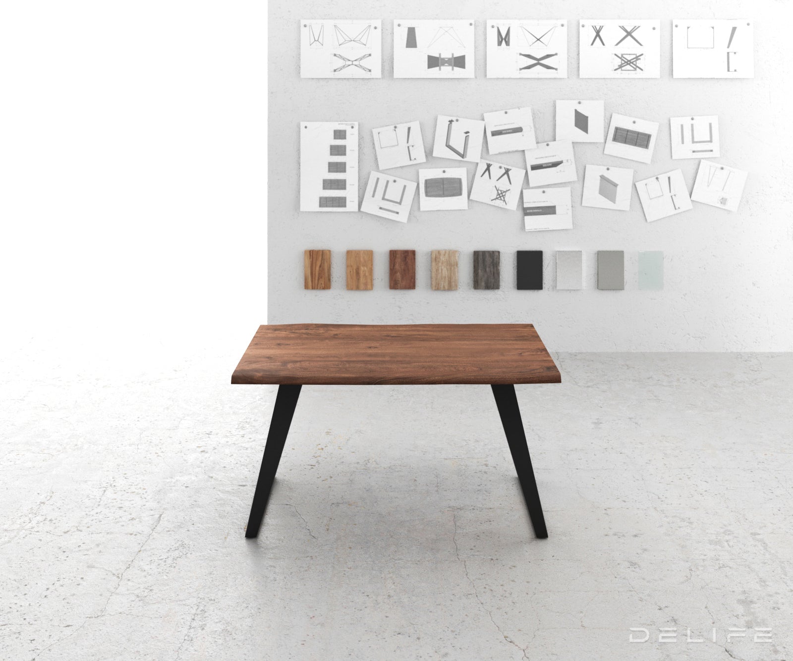 Blagovaonski stol Edge, Materijal: Bagrem, Debljina ploče: 3,5cm