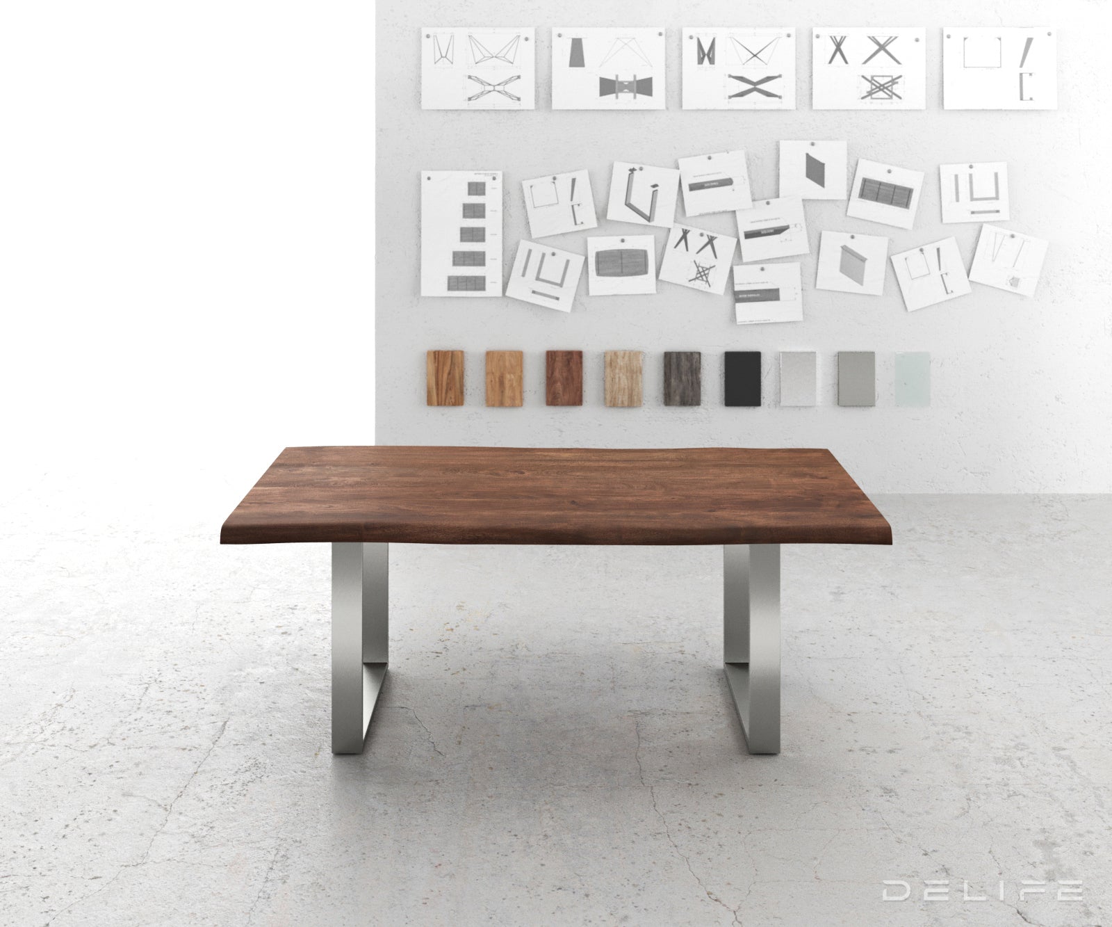 Blagovaonski stol Edge, Materijal: Bagrem, Debljina ploče: 5,5cm