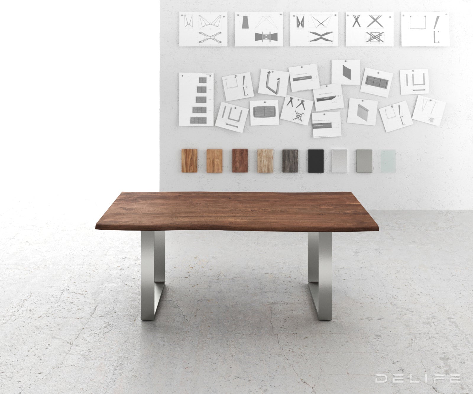 Blagovaonski stol Edge, Materijal: Bagrem, Debljina ploče: 3,5cm