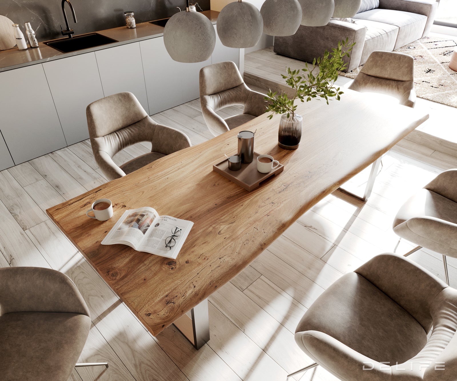 Blagovaonski stol Edge, Materijal: Bagrem, Debljina ploče: 3,5cm