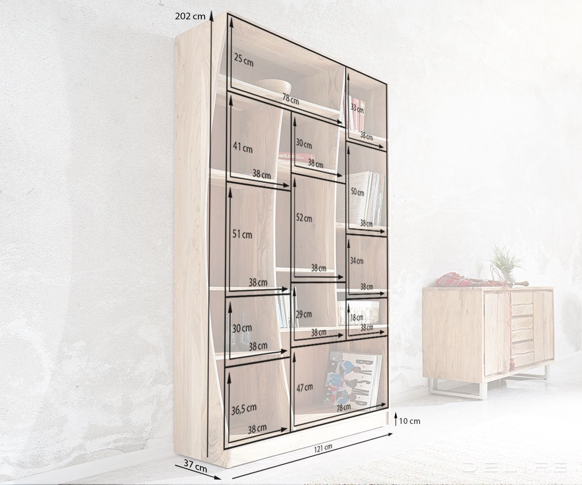 Set 2 poličara Live-Edge 242cm, Materijal: Bagrem