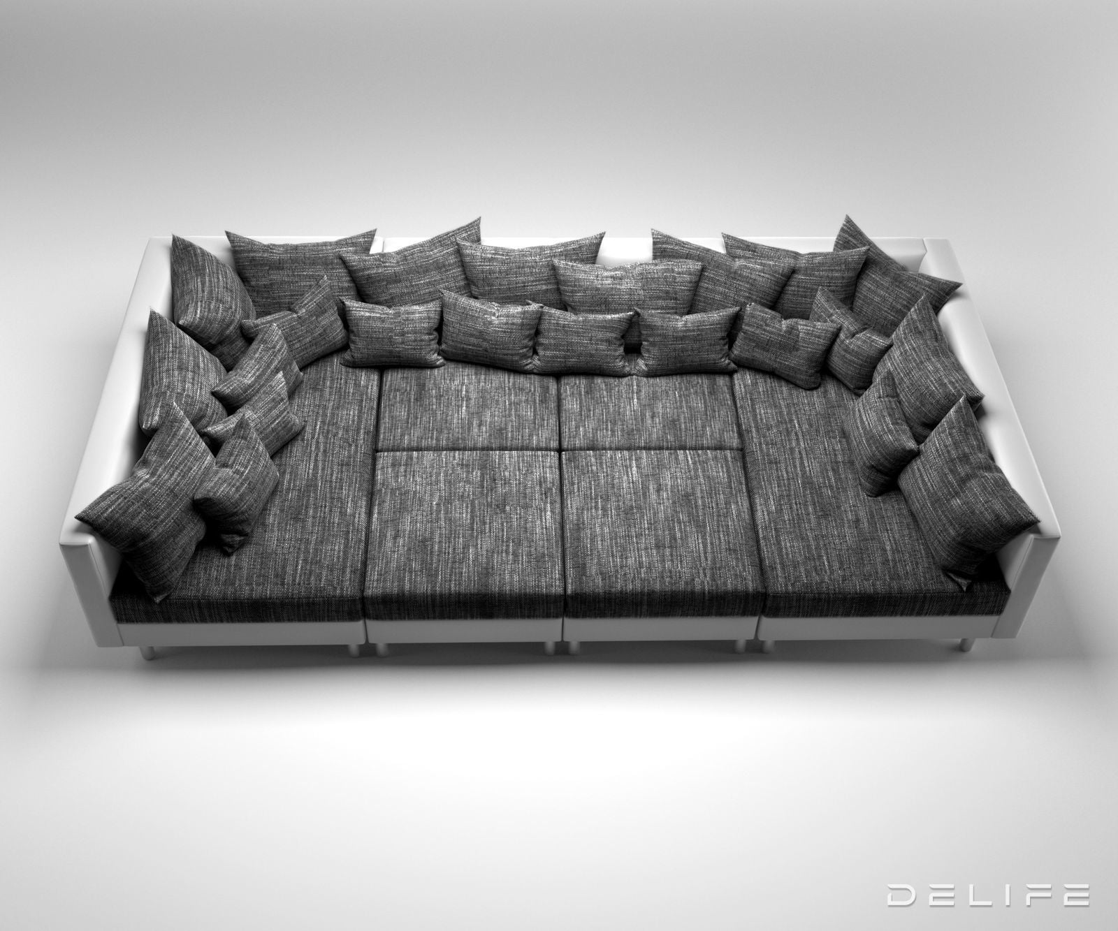 Kutna garnitura Clovis 300x200cm, Materijal: Strukturirana tkanina/Umjetna koža