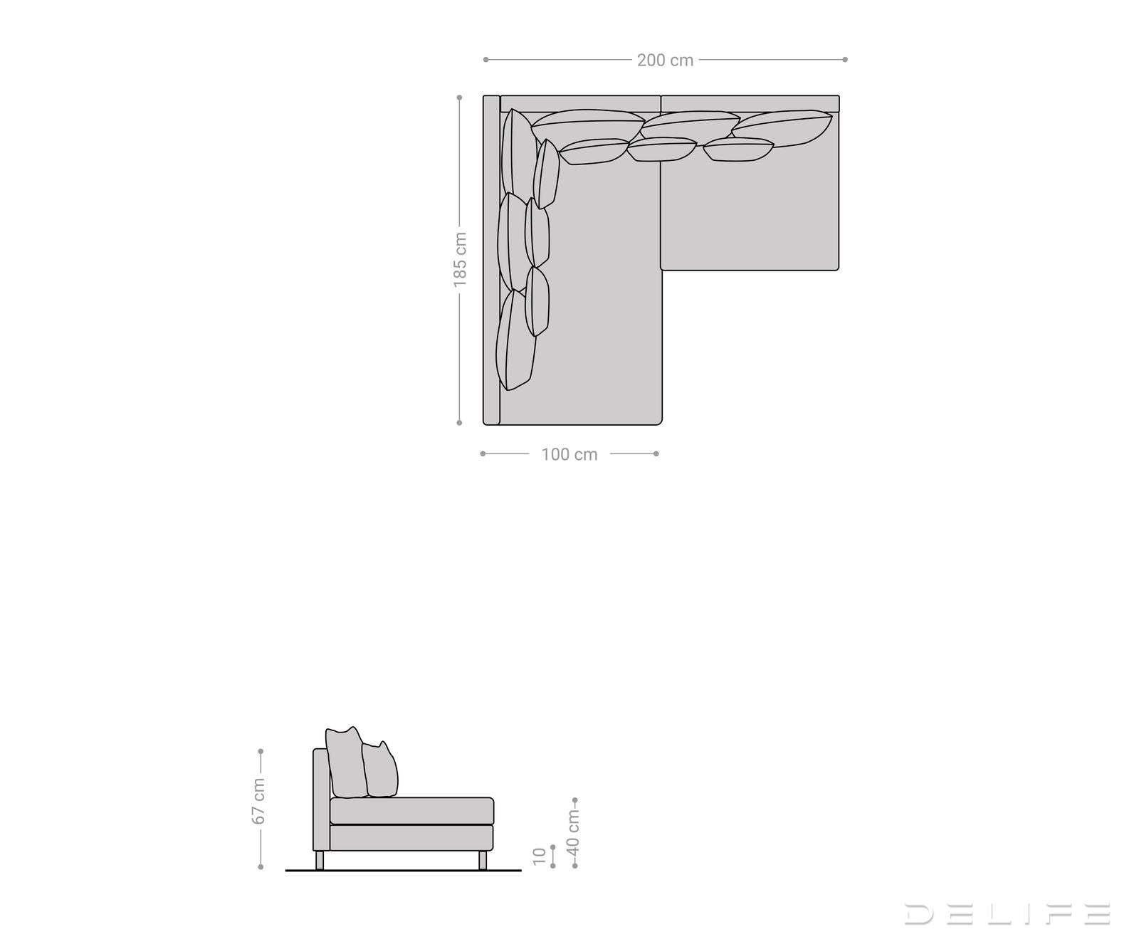Kutna garnitura Clovis 200x185cm, Materijal: Mikrovelur