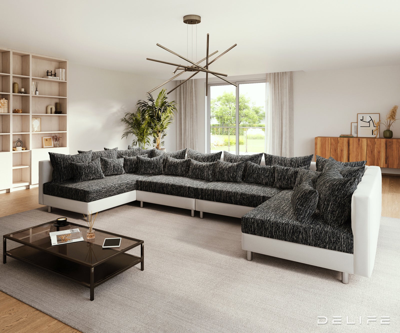 Kutna garnitura Clovis XL 400x185cm, Materijal: Strukturirana tkanina/Umjetna koža