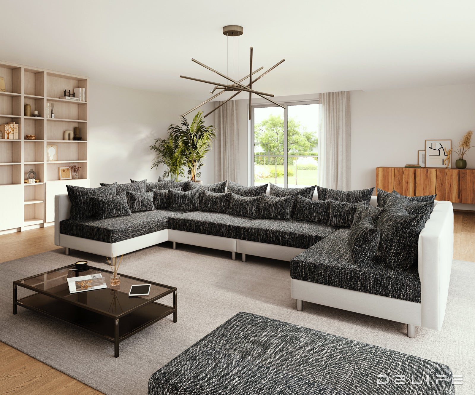 Kutna garnitura Clovis XL 400x185cm, Materijal: Strukturirana tkanina/Umjetna koža