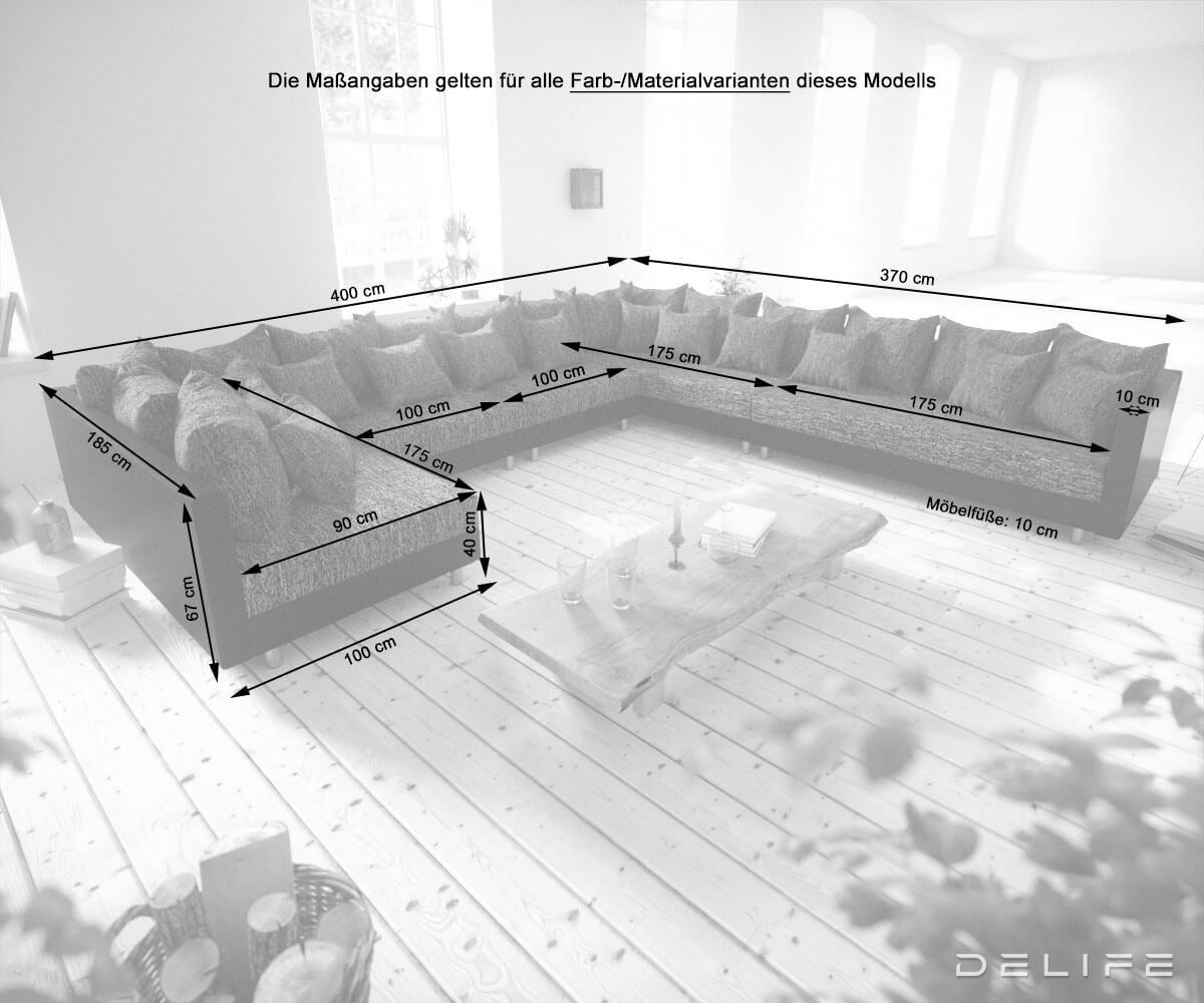 Kutna garnitura Clovis XL 400x370cm, Materijal: Strukturirana tkanina/Umjetna koža