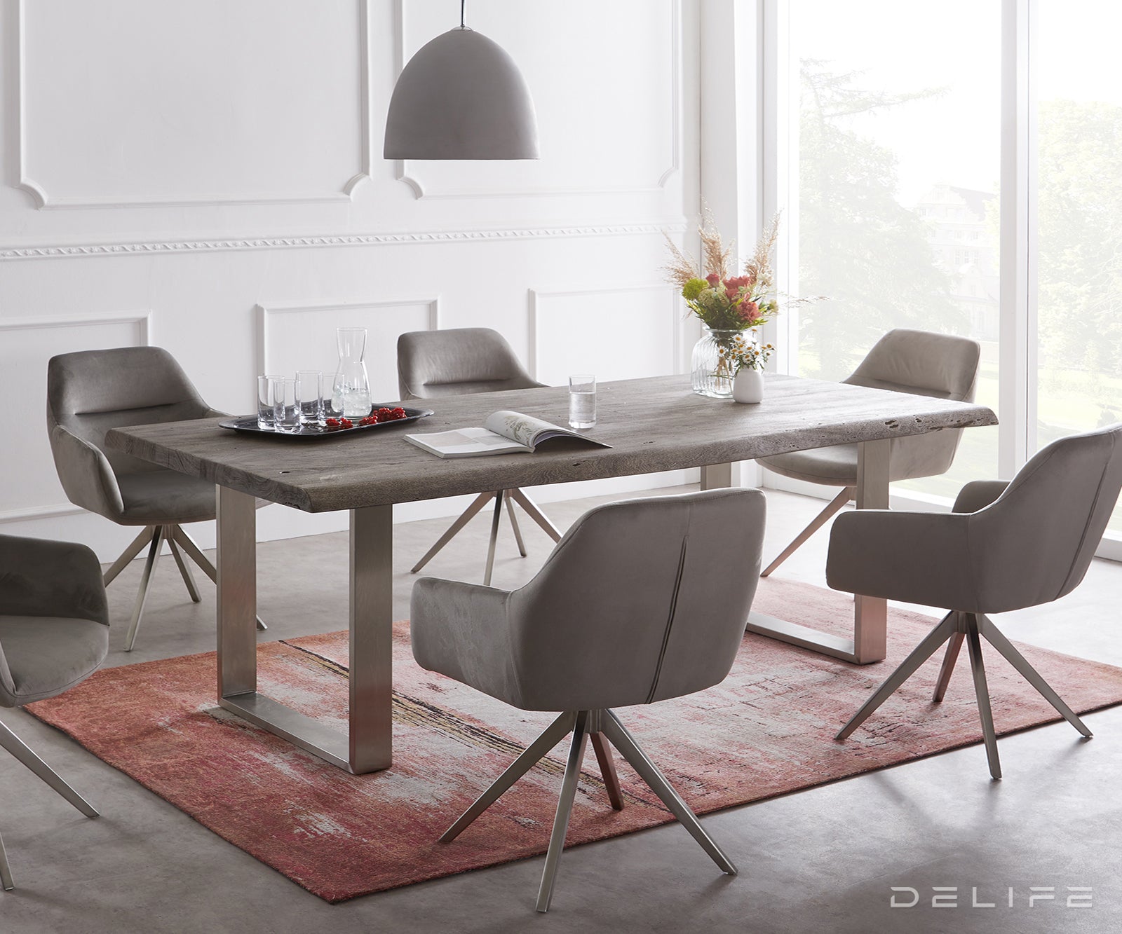 Blagovaonski stol Edge, Materijal: Bagrem, Debljina ploče: 5,5cm