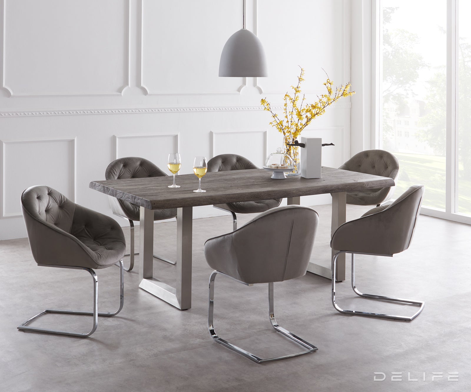 Blagovaonski stol Edge, Materijal: Bagrem, Debljina ploče: 5,5cm