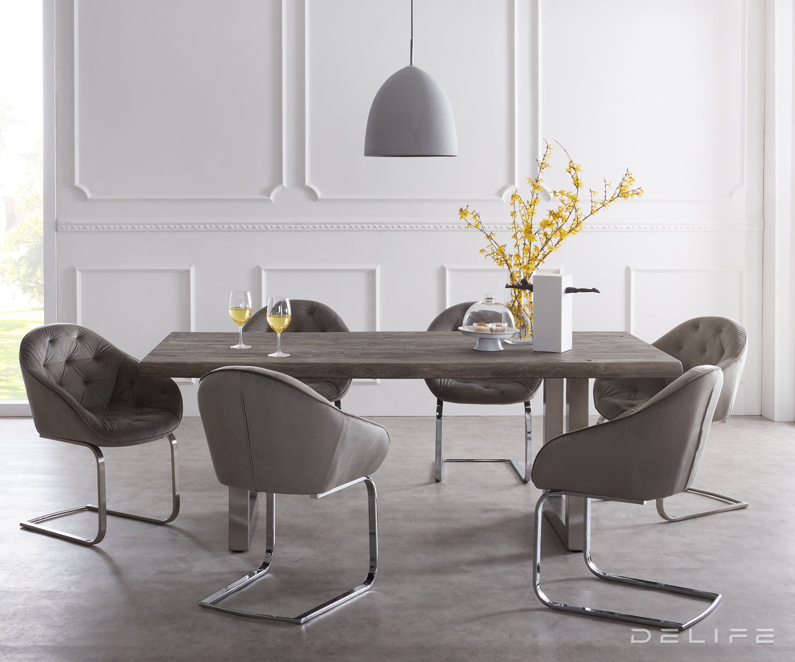 Blagovaonski stol Edge, Materijal: Bagrem, Debljina ploče: 5,5cm