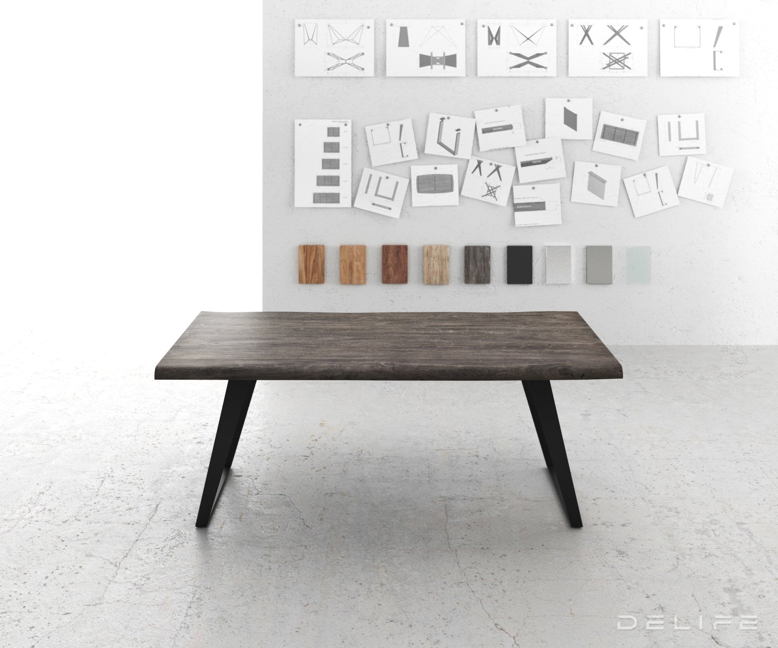 Blagovaonski stol Edge, Materijal: Bagrem, Debljina ploče: 5,5cm