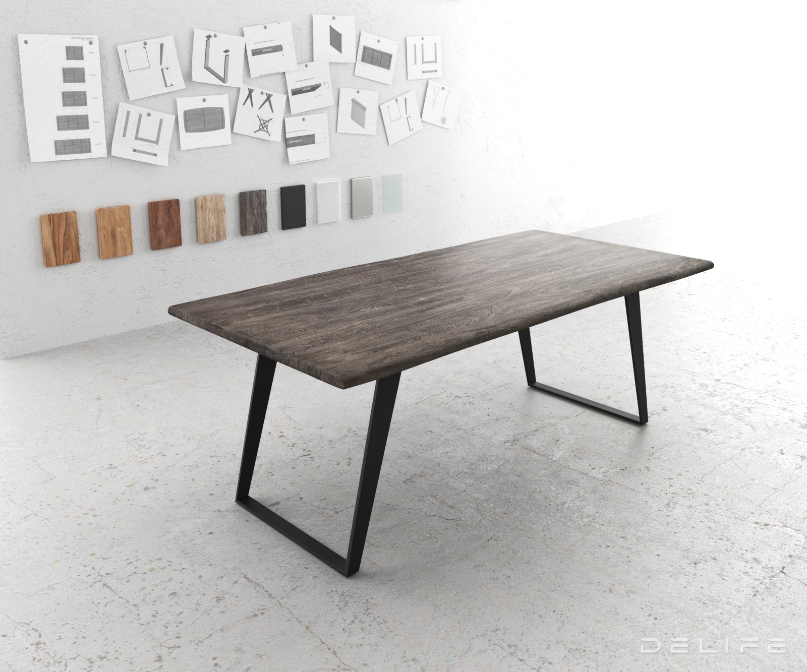 Blagovaonski stol Edge, Materijal: Bagrem, Debljina ploče: 3,5cm