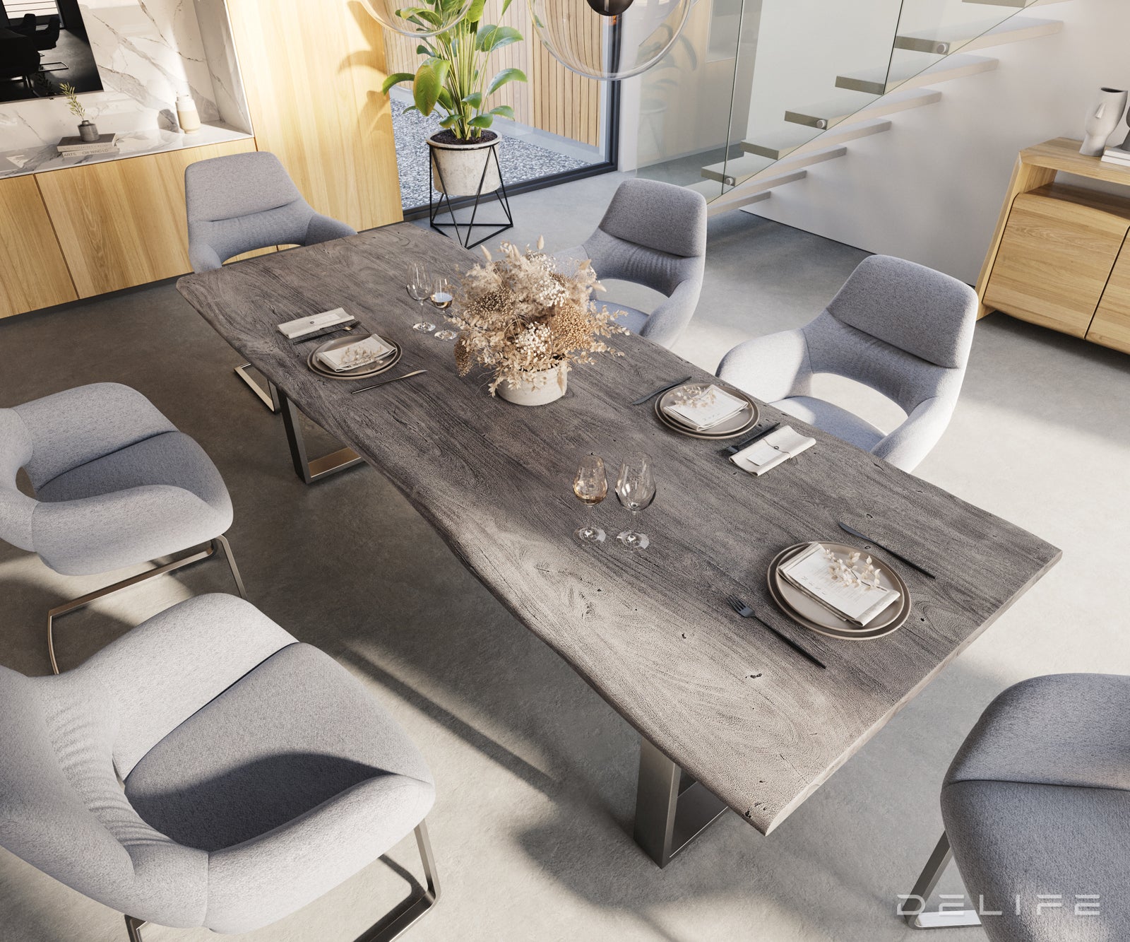 Blagovaonski stol Edge, Materijal: Bagrem, Debljina ploče: 3,5cm