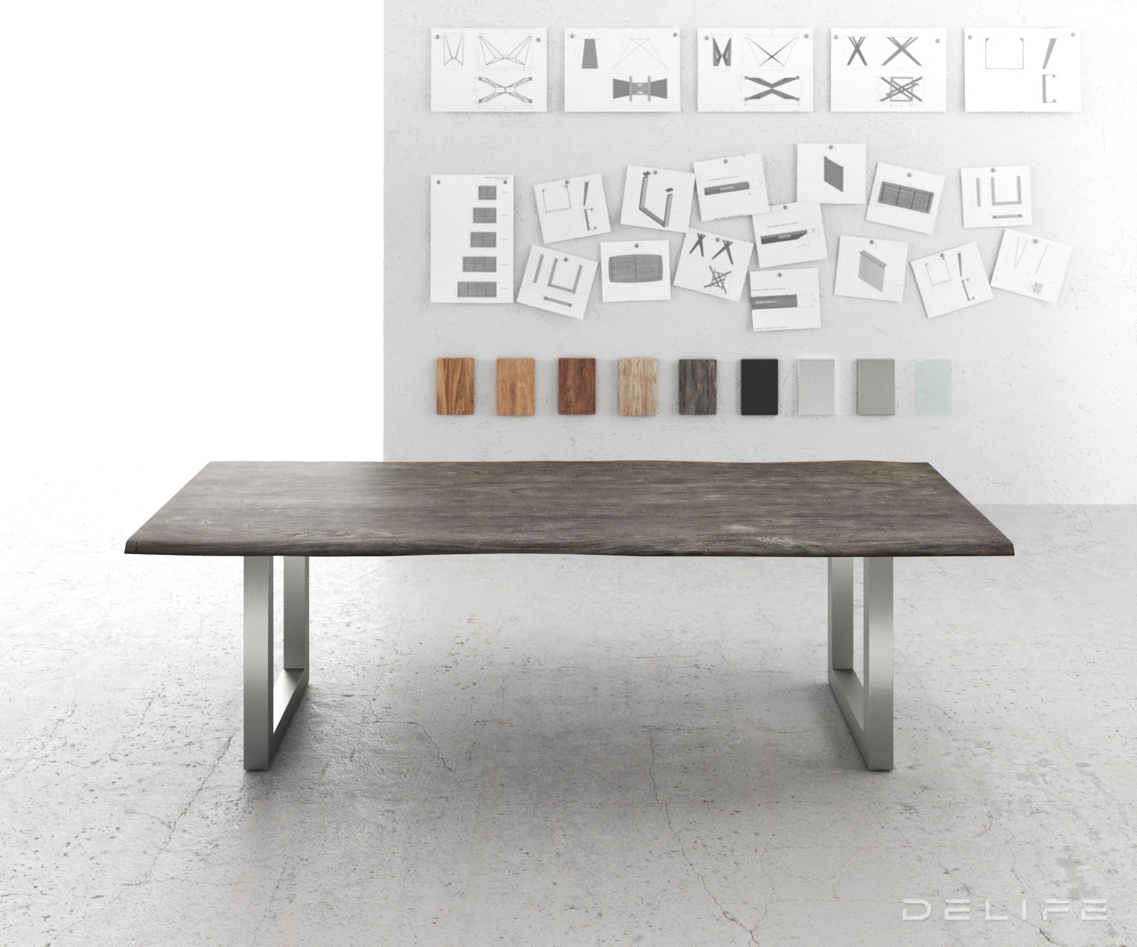 Blagovaonski stol Edge, Materijal: Bagrem, Debljina ploče: 3,5cm