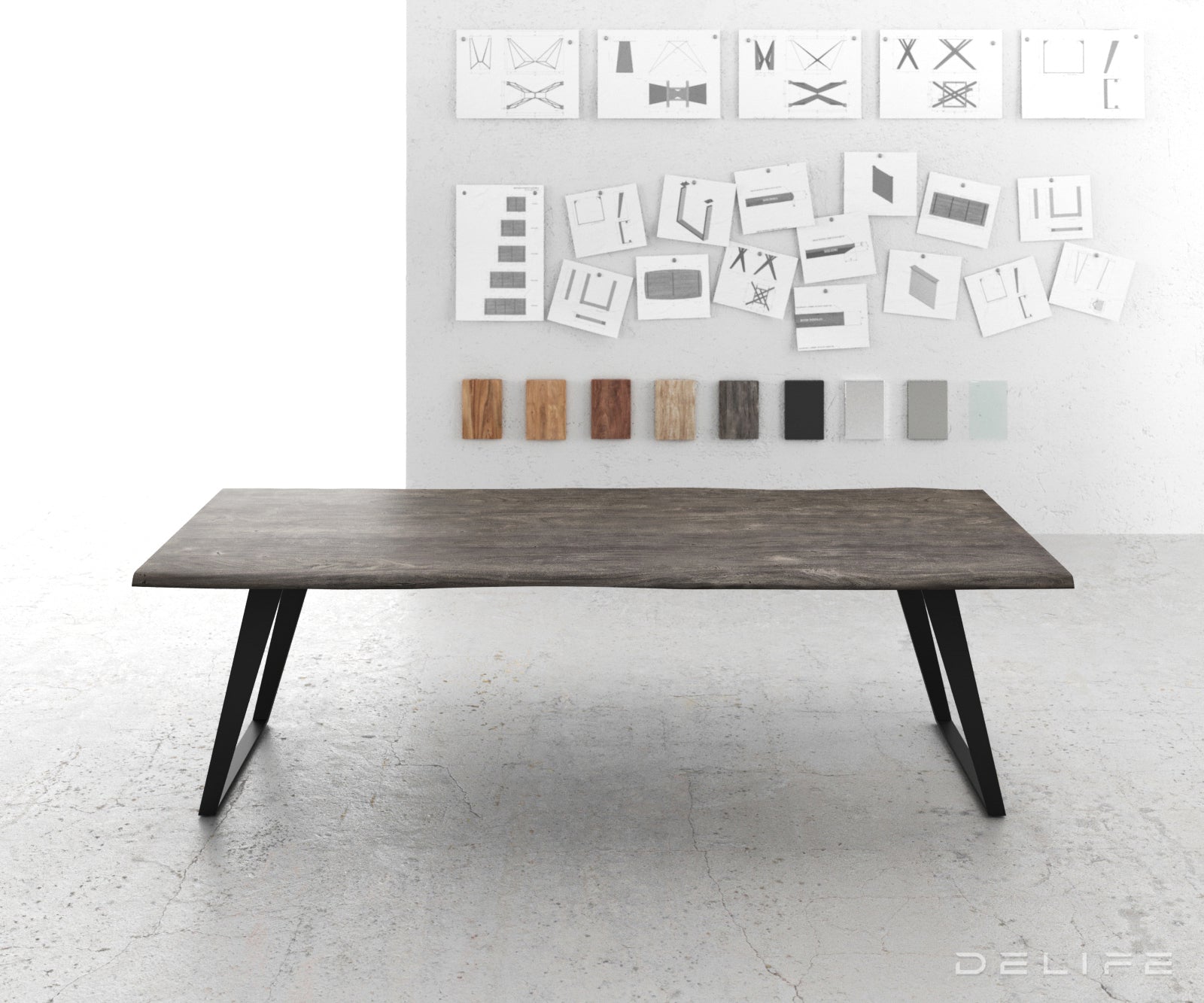 Blagovaonski stol Edge, Materijal: Bagrem, Debljina ploče: 3,5cm