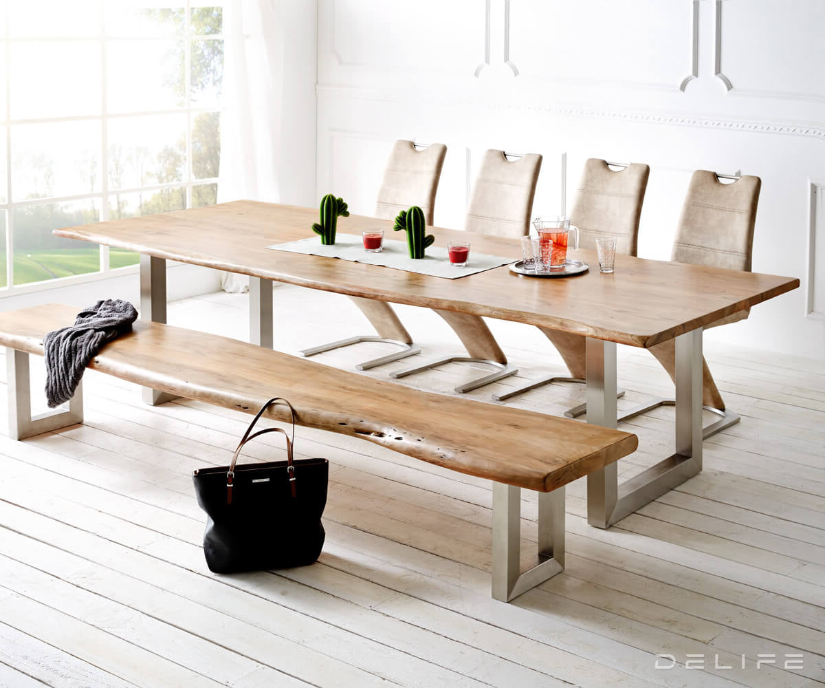 Blagovaonski stol Edge, Materijal: Bagrem, Debljina ploče: 3,5cm