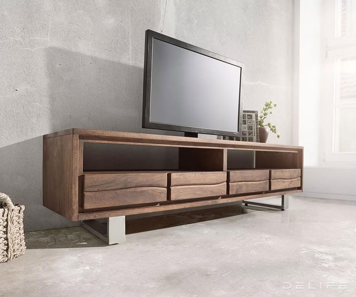 Komoda Live Edge, 3 ladice, 1 pretinac, Materijal: Bagrem