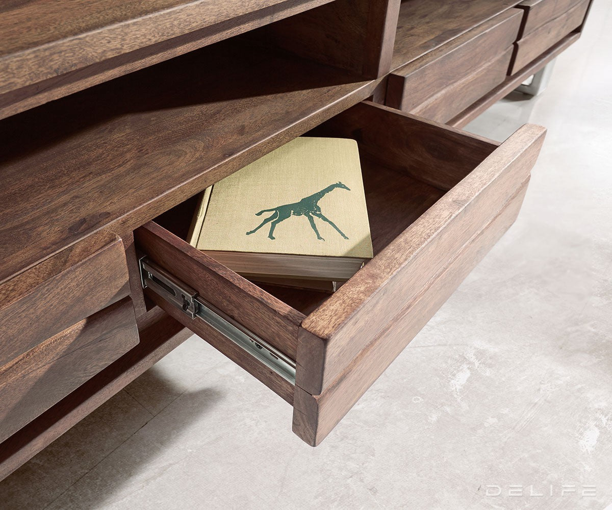 Komoda Live Edge, 3 ladice, 1 pretinac, Materijal: Bagrem