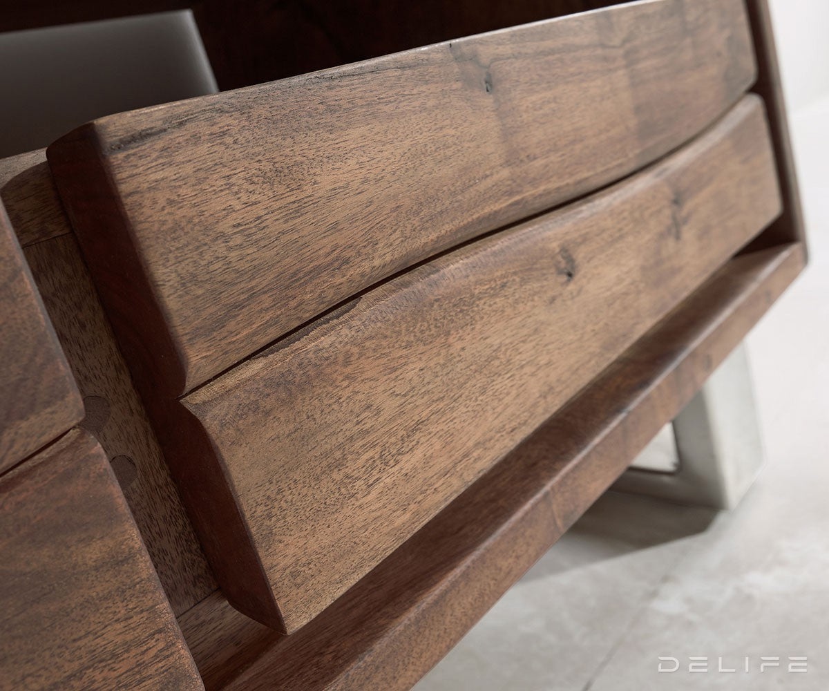 Komoda Live Edge, 3 ladice, 1 pretinac, Materijal: Bagrem