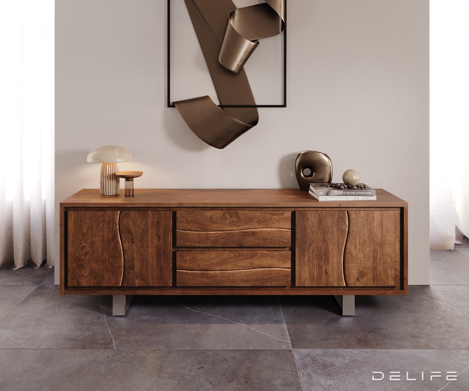 Komoda Live Edge, 200x45cm, Materijal: Bagrem