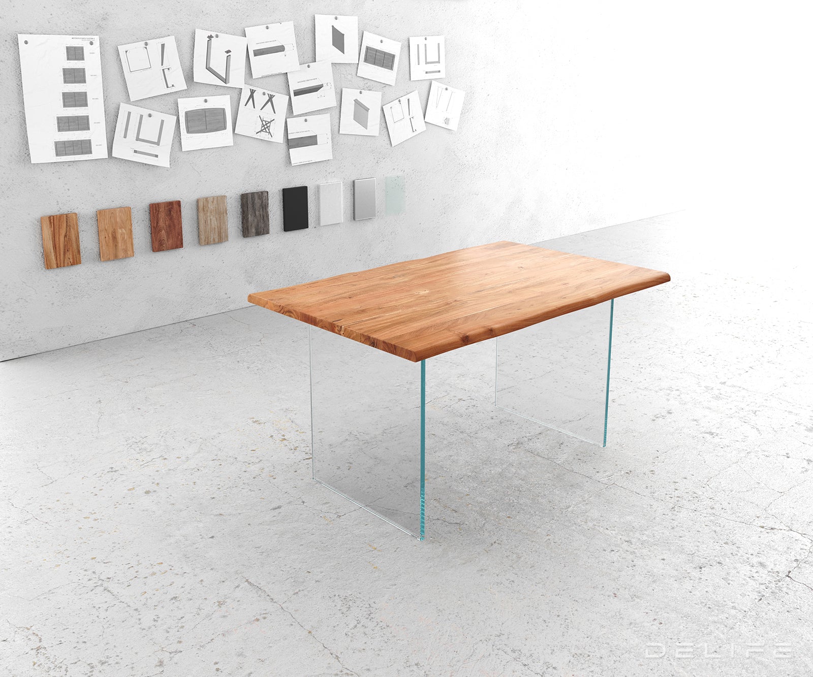 Blagovaonski stol Edge, Materijal: Bagrem, Debljina ploče: 3,5cm