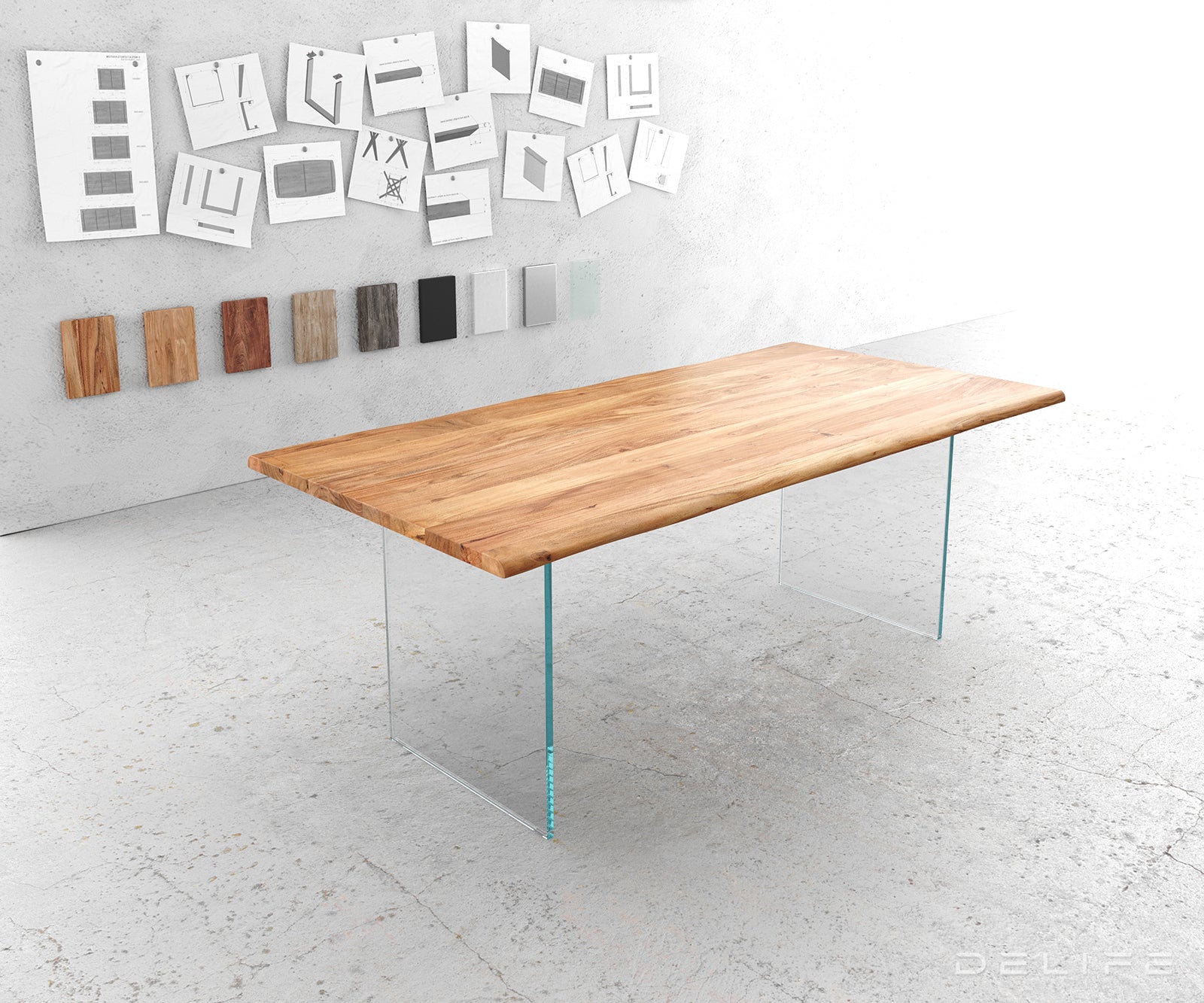 Blagovaonski stol Edge, Materijal: Bagrem, Debljina ploče: 3,5cm