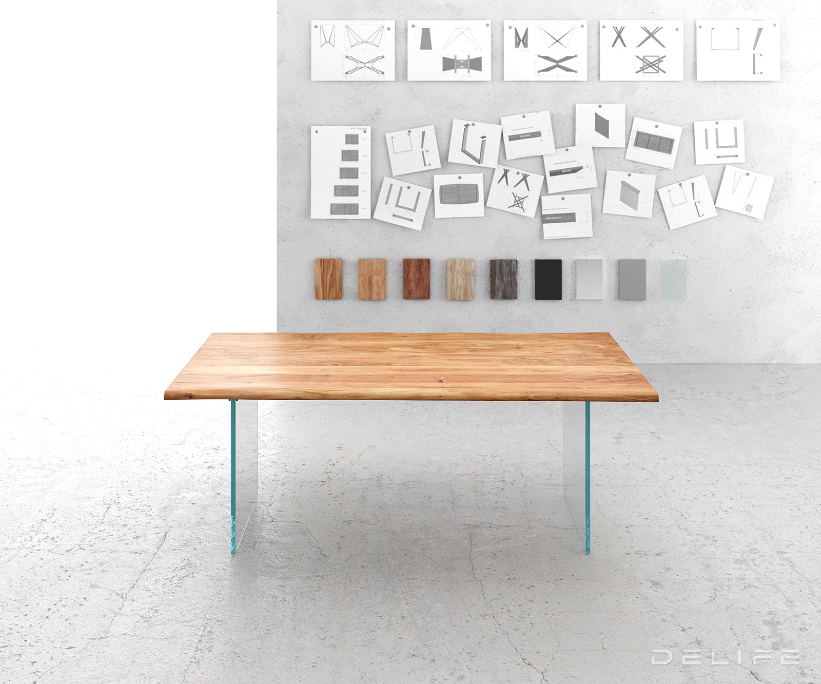 Blagovaonski stol Edge, Materijal: Bagrem, Debljina ploče: 3,5cm