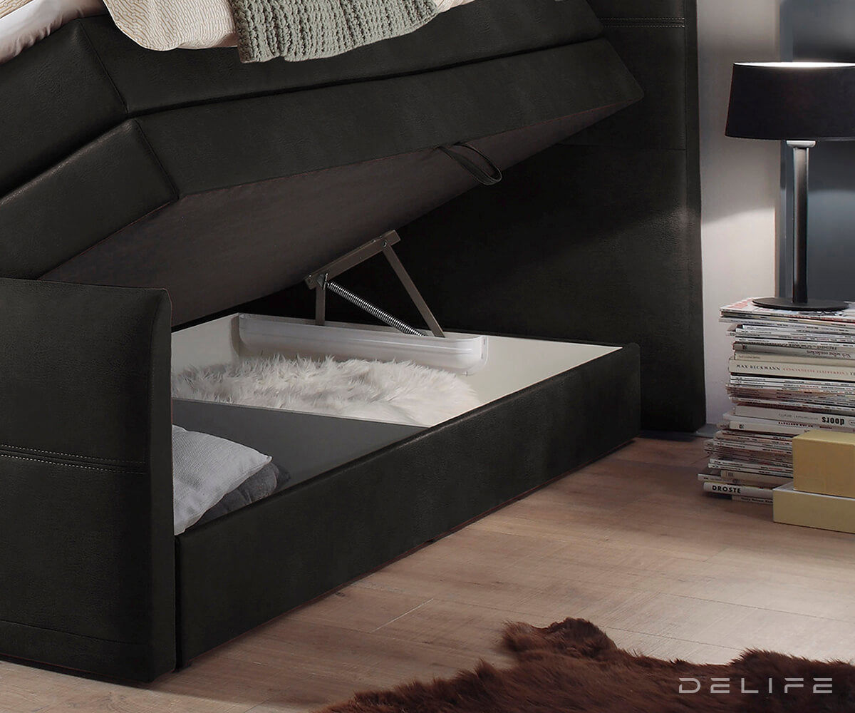 Box spring krevet Amarillo sa spremnikom za odlaganje - Kvadratni prošiv - Mikrofibra