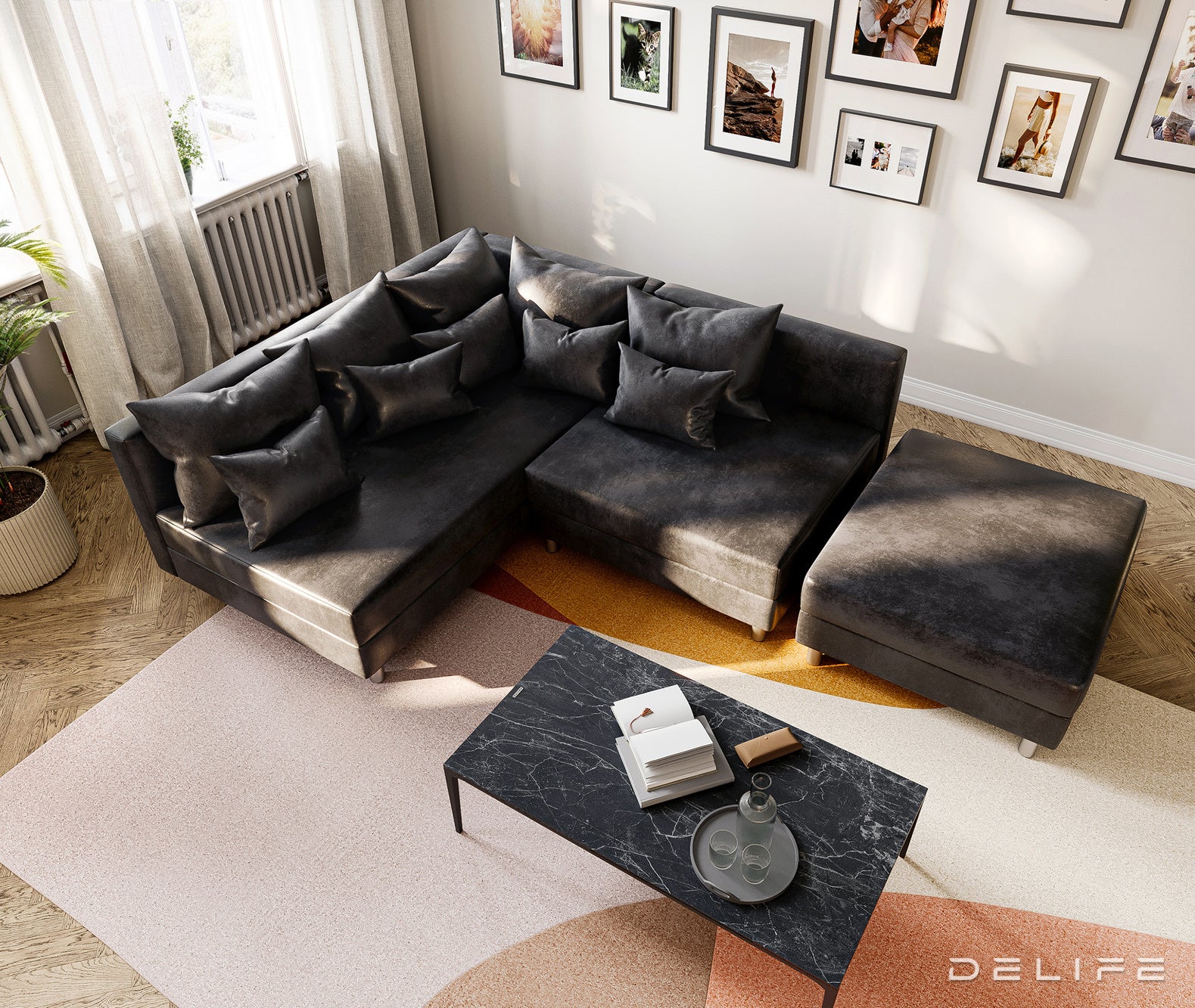 Kutna garnitura Clovis 200x185cm, Materijal: Mikrovelur