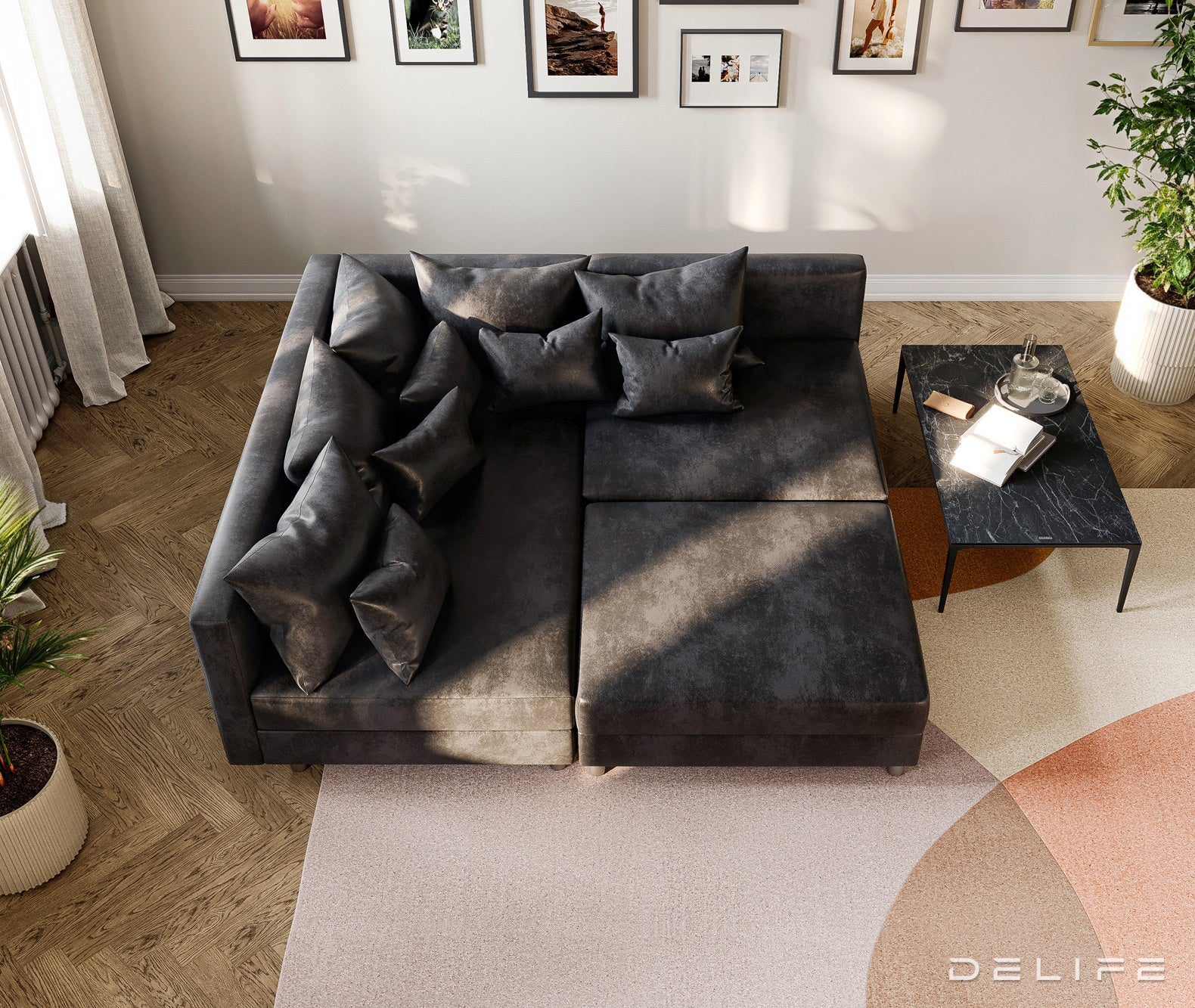 Kutna garnitura Clovis 200x185cm, Materijal: Mikrovelur