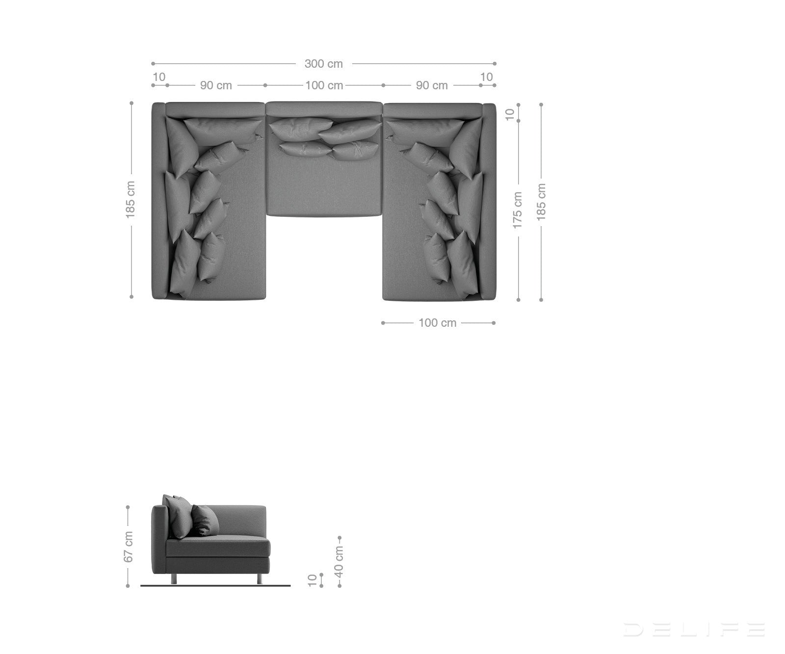 Kutna garnitura Clovis 300x185cm, Materijal: Mikrovelur