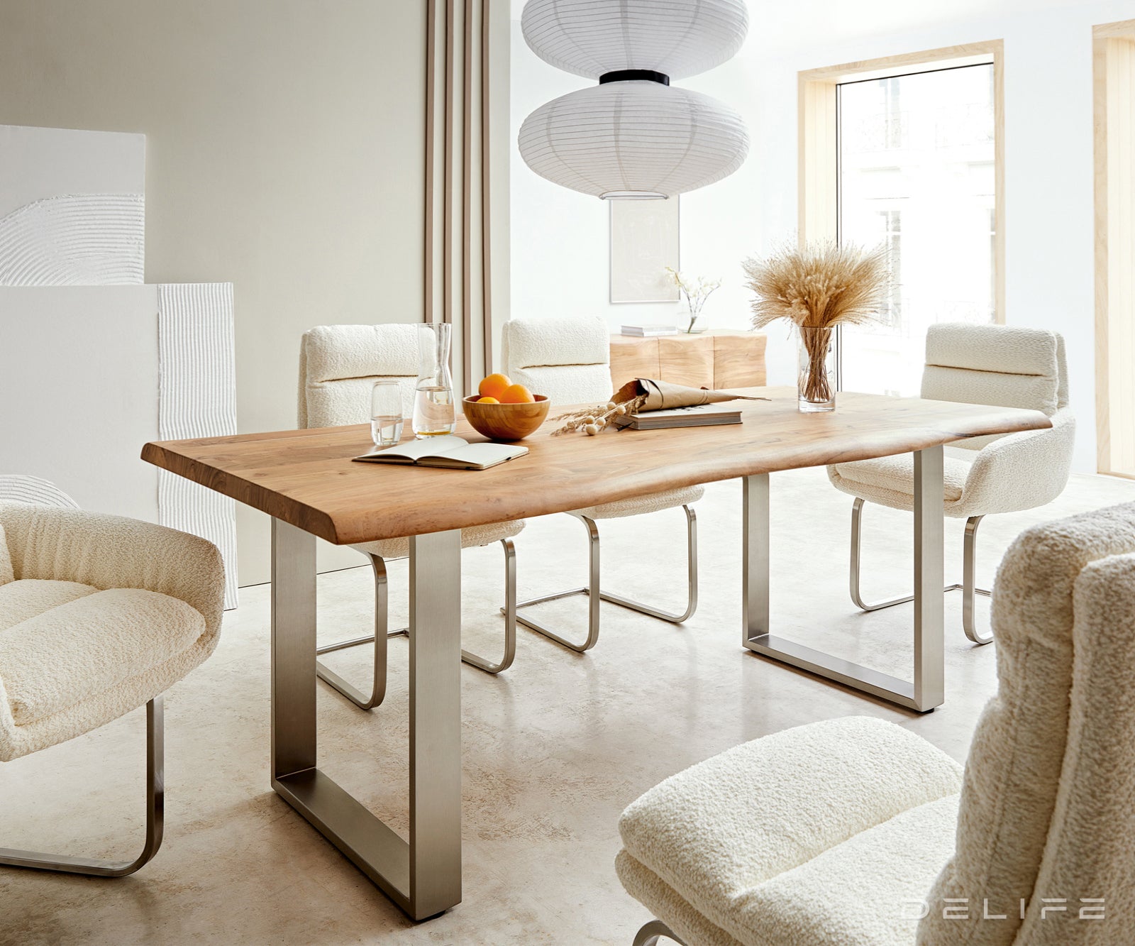 Blagovaonski stol Edge, Materijal: Bagrem, Debljina ploče: 5,5cm