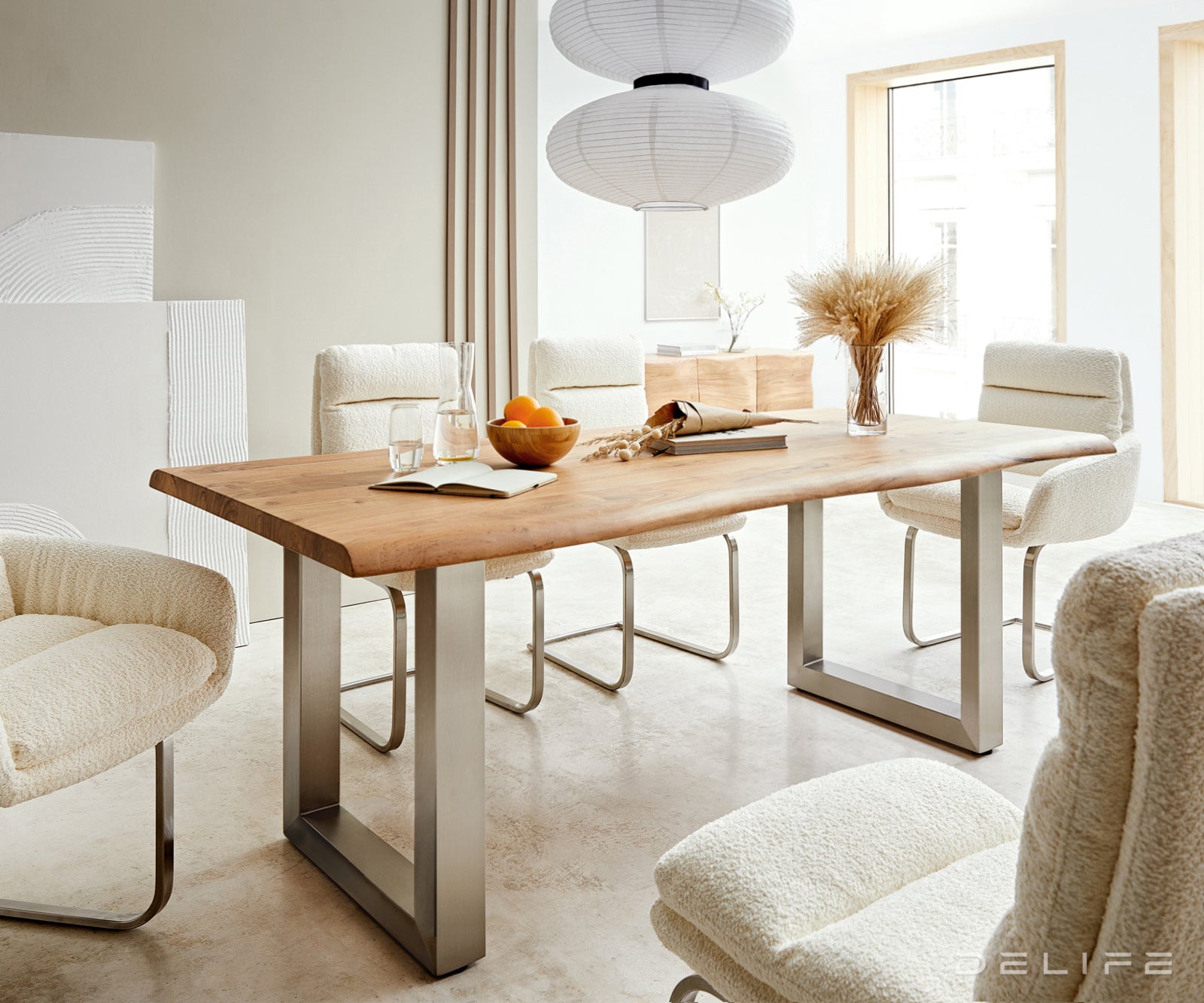 Blagovaonski stol Edge, Materijal: Bagrem, Debljina ploče: 5,5cm