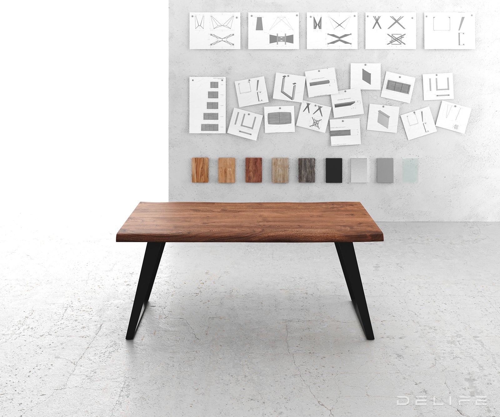 Blagovaonski stol Edge, Materijal: Bagrem, Debljina ploče: 5,5cm