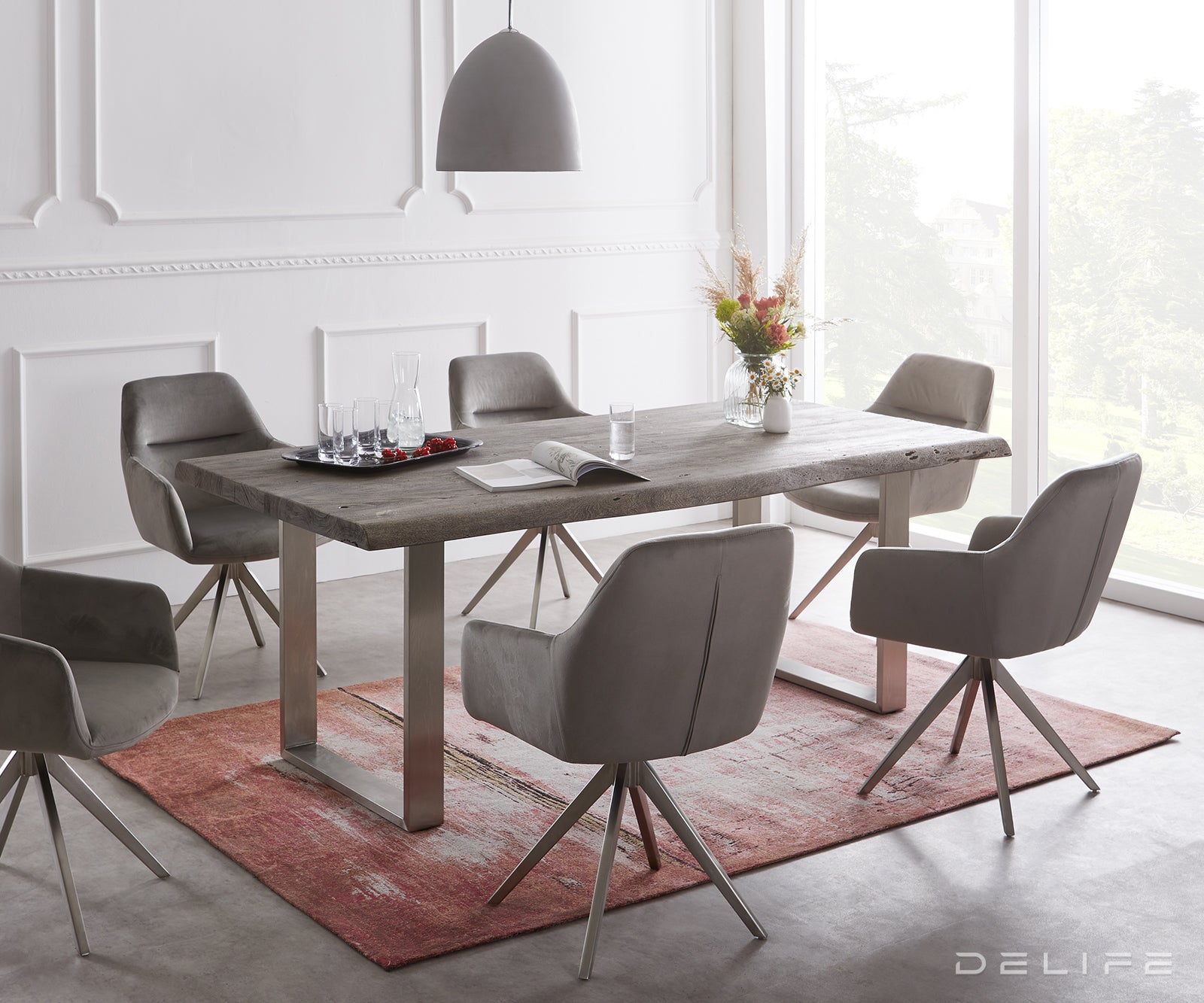 Blagovaonski stol Edge, Materijal: Bagrem, Debljina ploče: 5,5cm