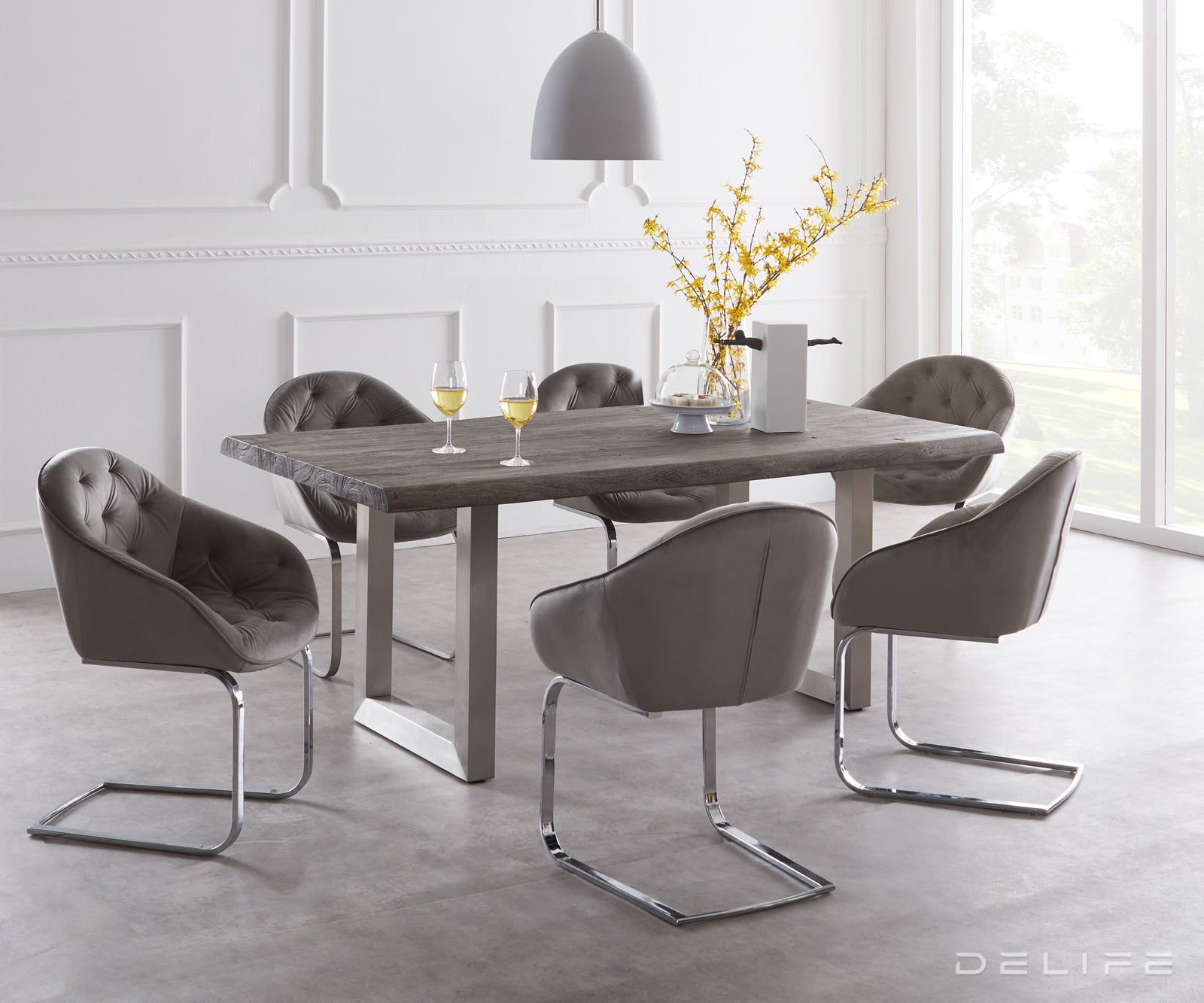 Blagovaonski stol Edge, Materijal: Bagrem, Debljina ploče: 5,5cm