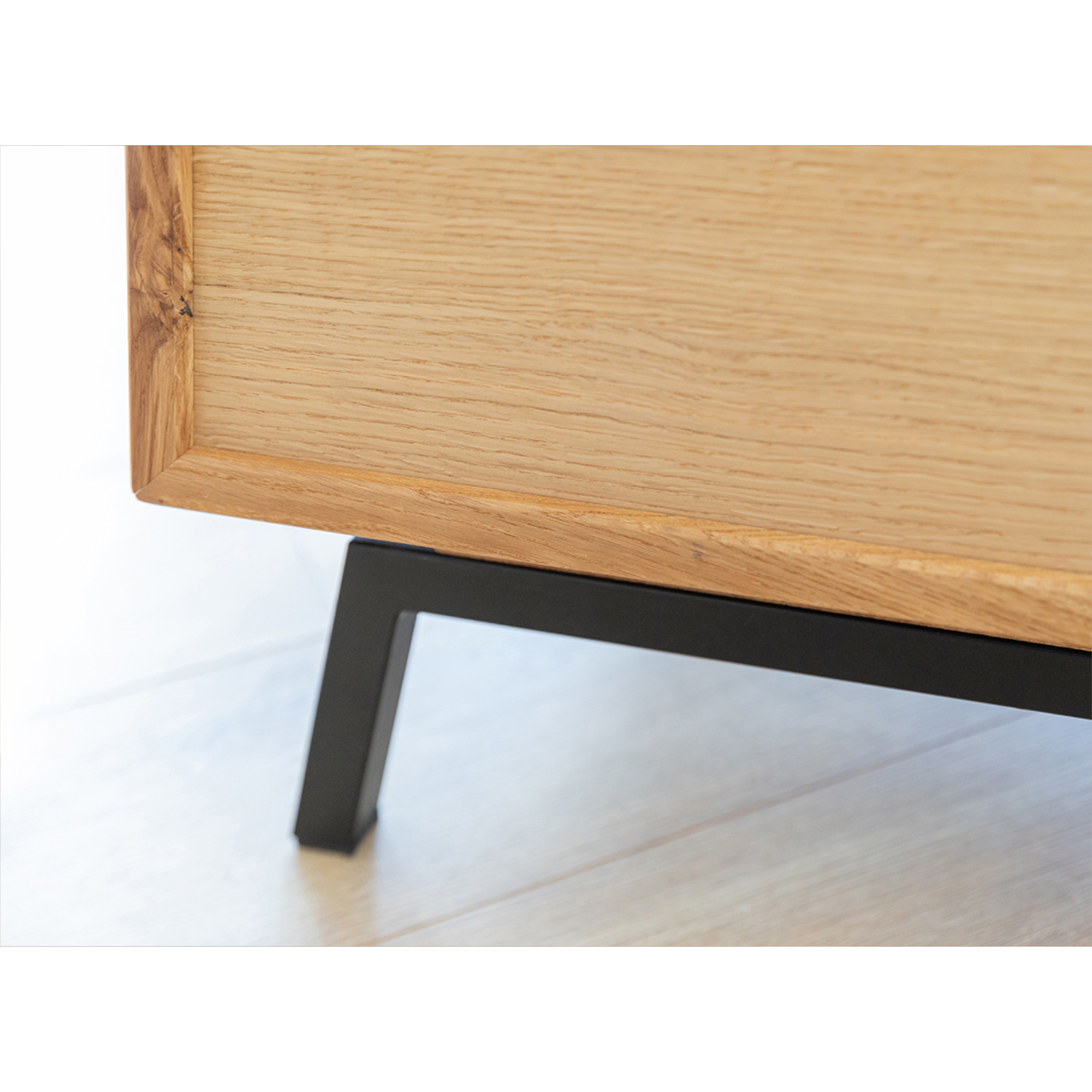 Komoda Modern Loft 120,50x45cm Sa Staklom, Materijal: Masivno  Drvo Hrast