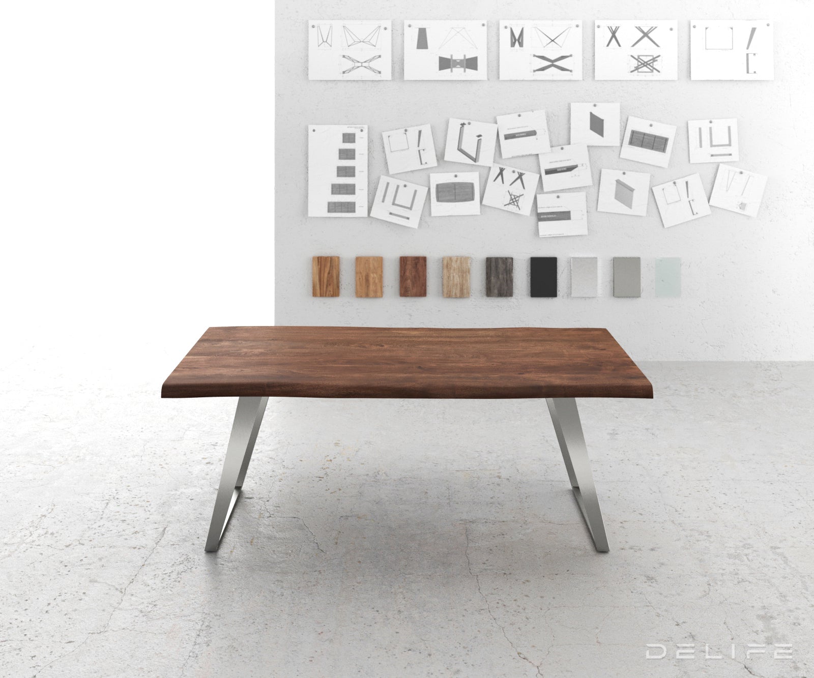 Blagovaonski stol Edge, Materijal: Bagrem, Debljina ploče: 5,5cm