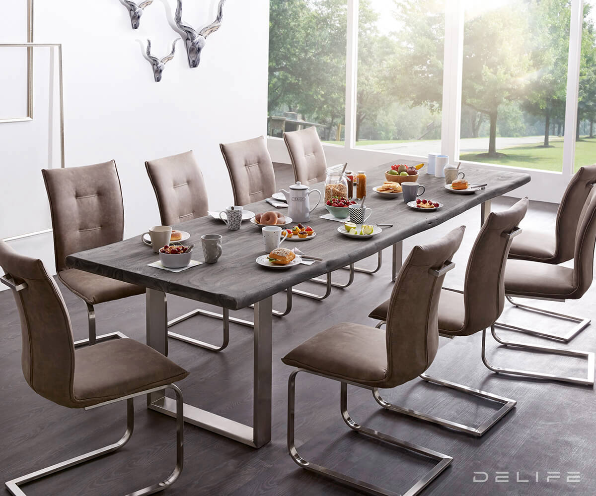 Blagovaonski stol Edge, Materijal: Bagrem, Debljina ploče: 5,5cm