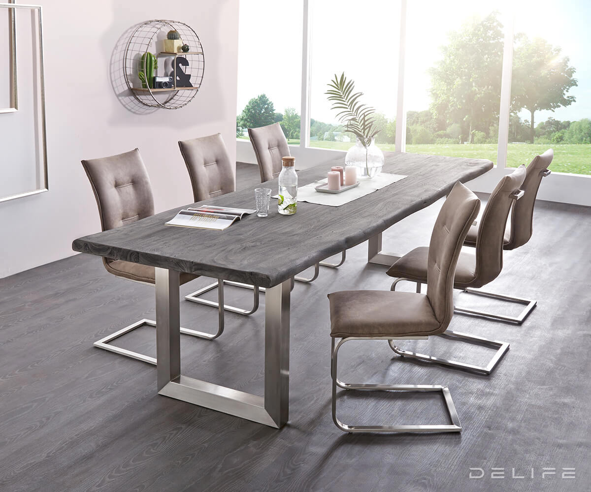 Blagovaonski stol Edge, Materijal: Bagrem, Debljina ploče: 5,5cm