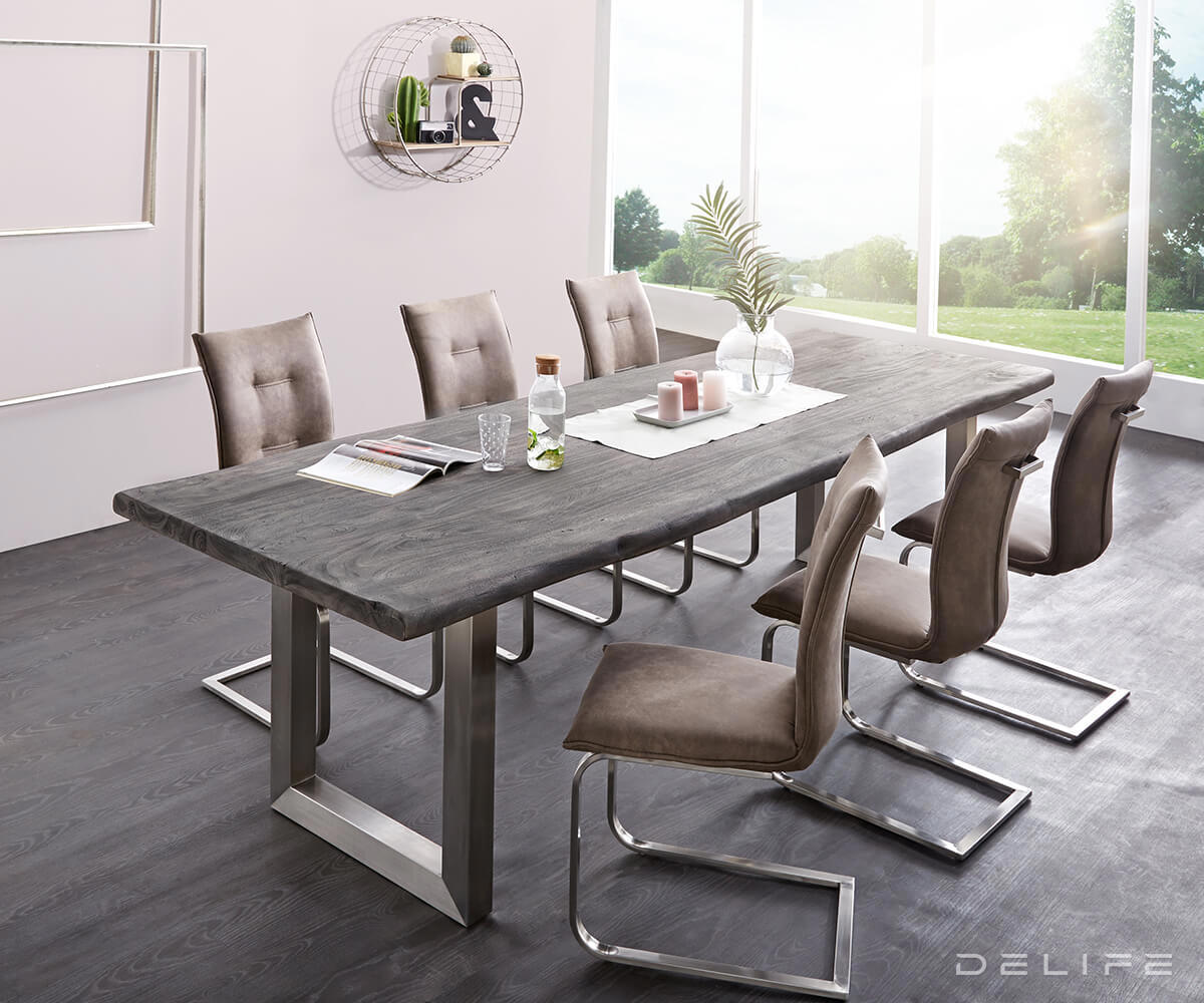 Blagovaonski stol Edge, Materijal: Bagrem, Debljina ploče: 5,5cm