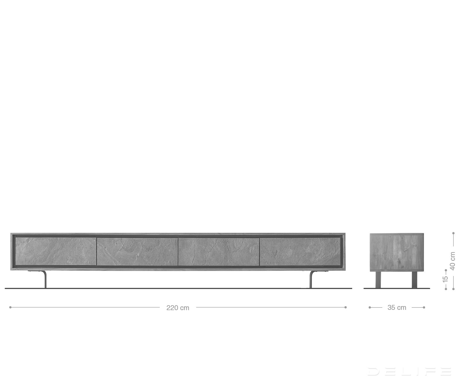 Komoda Juwelo, Materijal: Bagrem