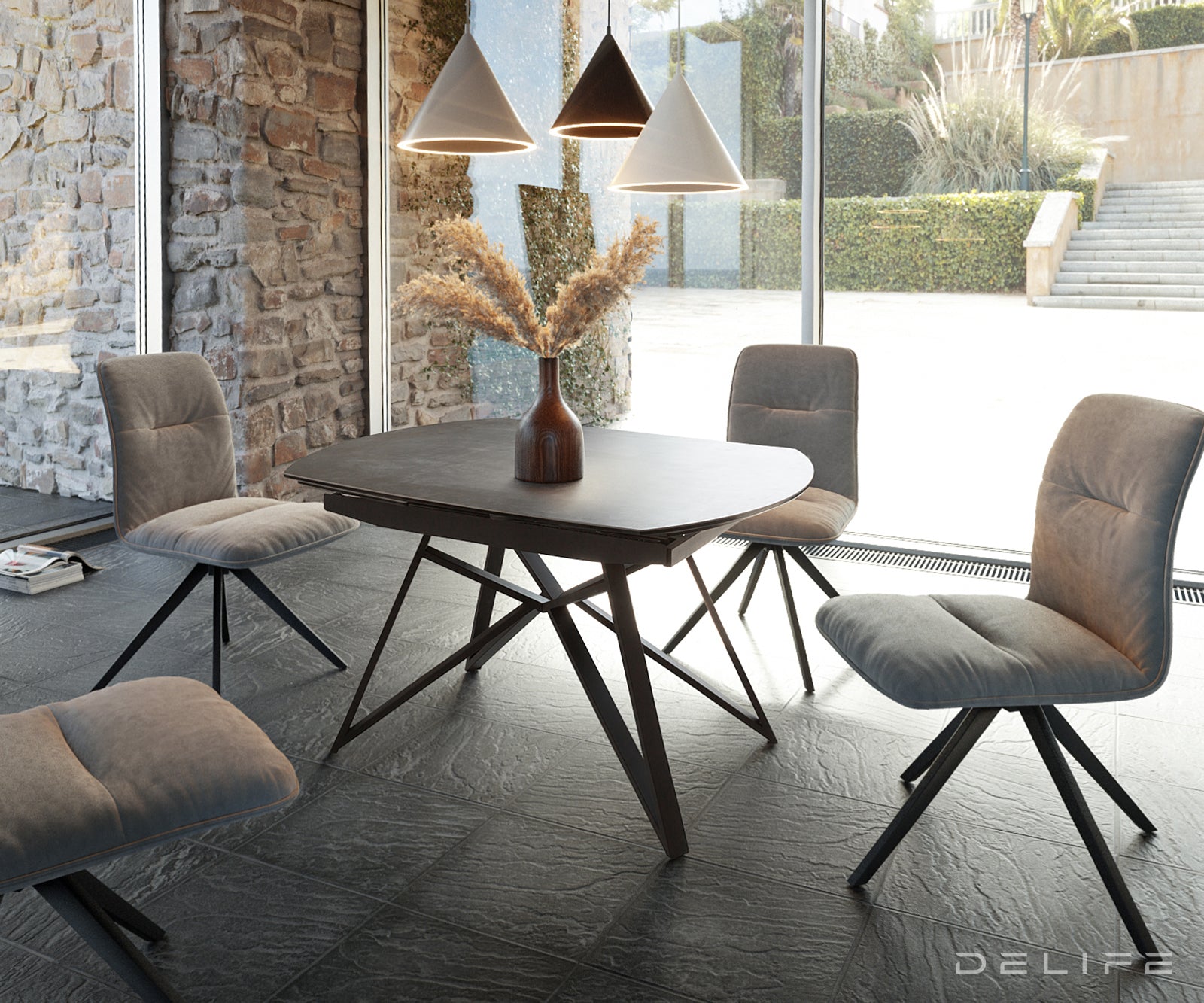 Produljivi stol Carlow 130/200x90cm, Materijal: Keramika