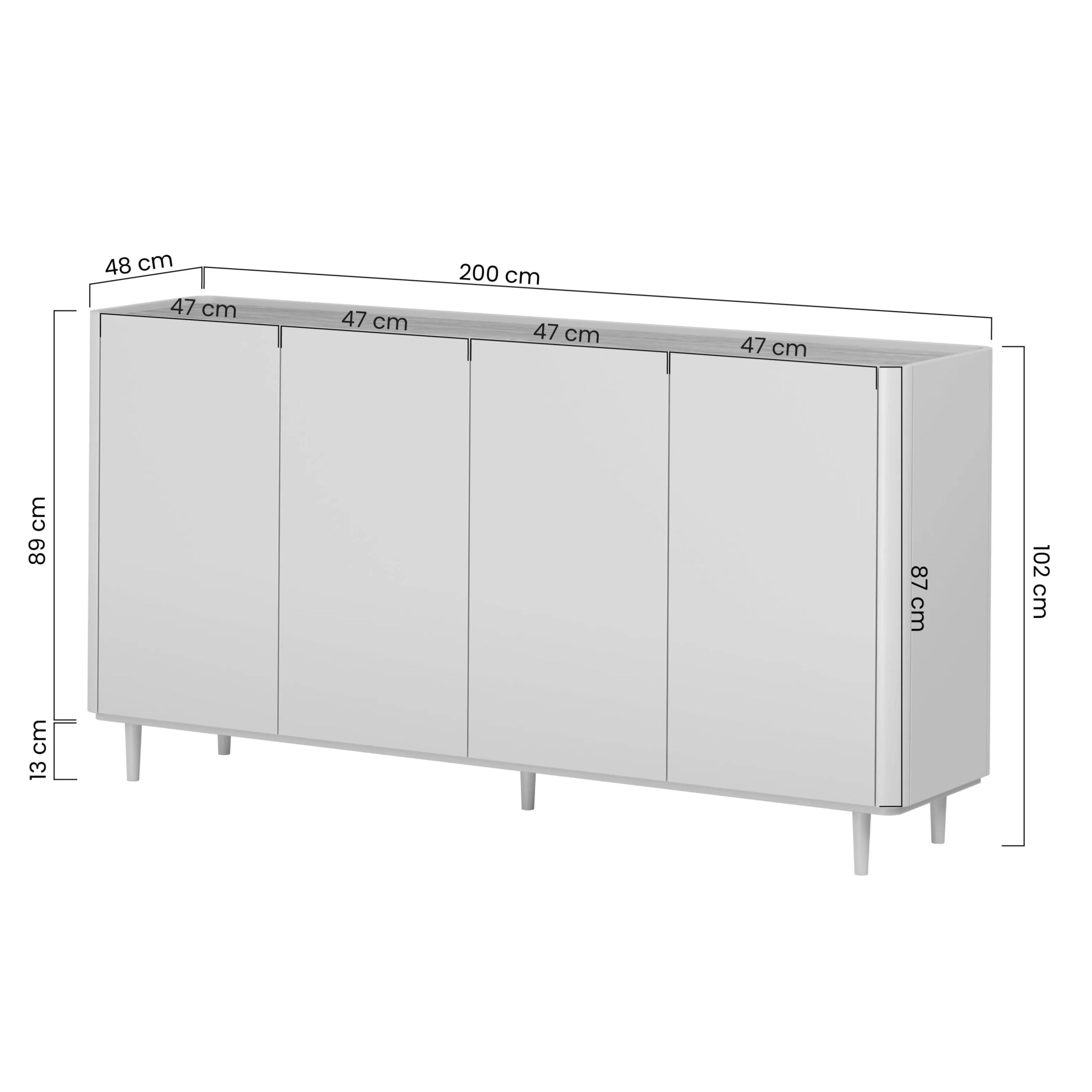 Komoda Elivo 200cm, Materijal: MDF,Melaminska ploča