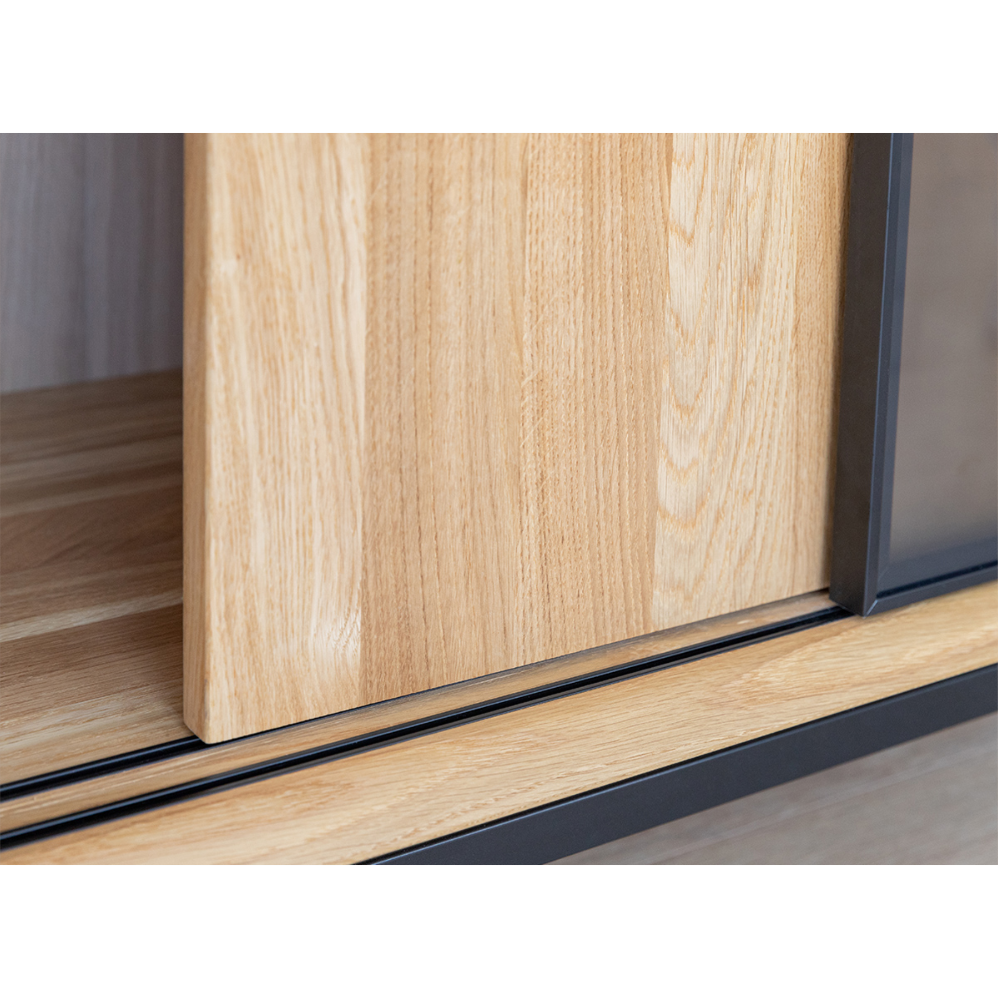 Komoda Modern Loft 101x45cm Sa Staklom, Materijal: Masivno Drvo Hrast