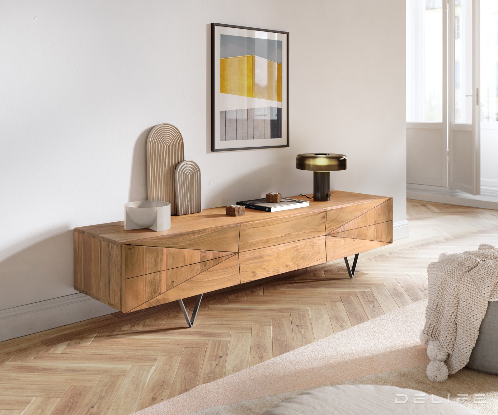 Komoda Designer Wyatt 175cm, Materijal: Bagrem