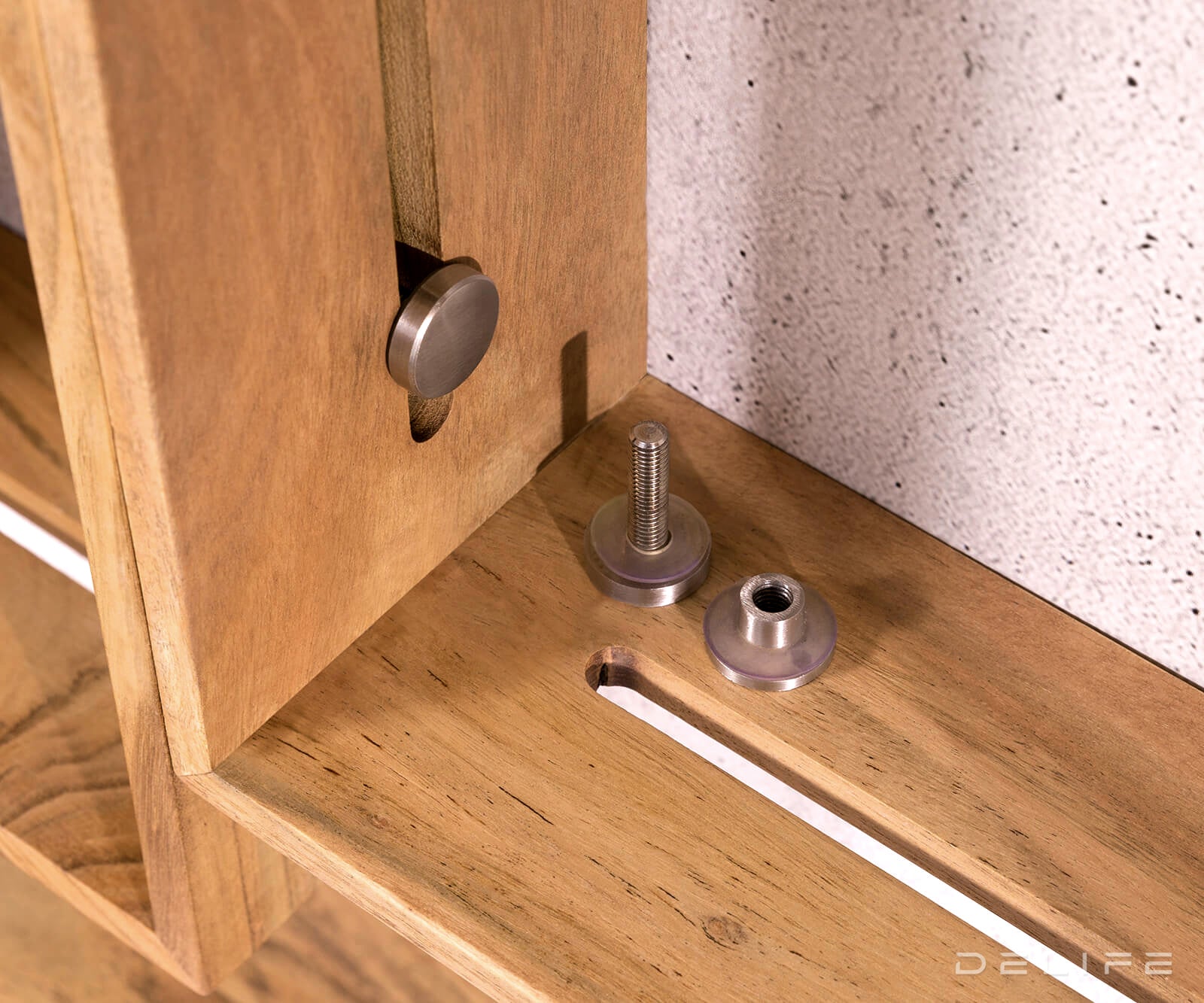 Set 3 zidna poličara Wyatt 70x55cm, Materijal: Bagrem