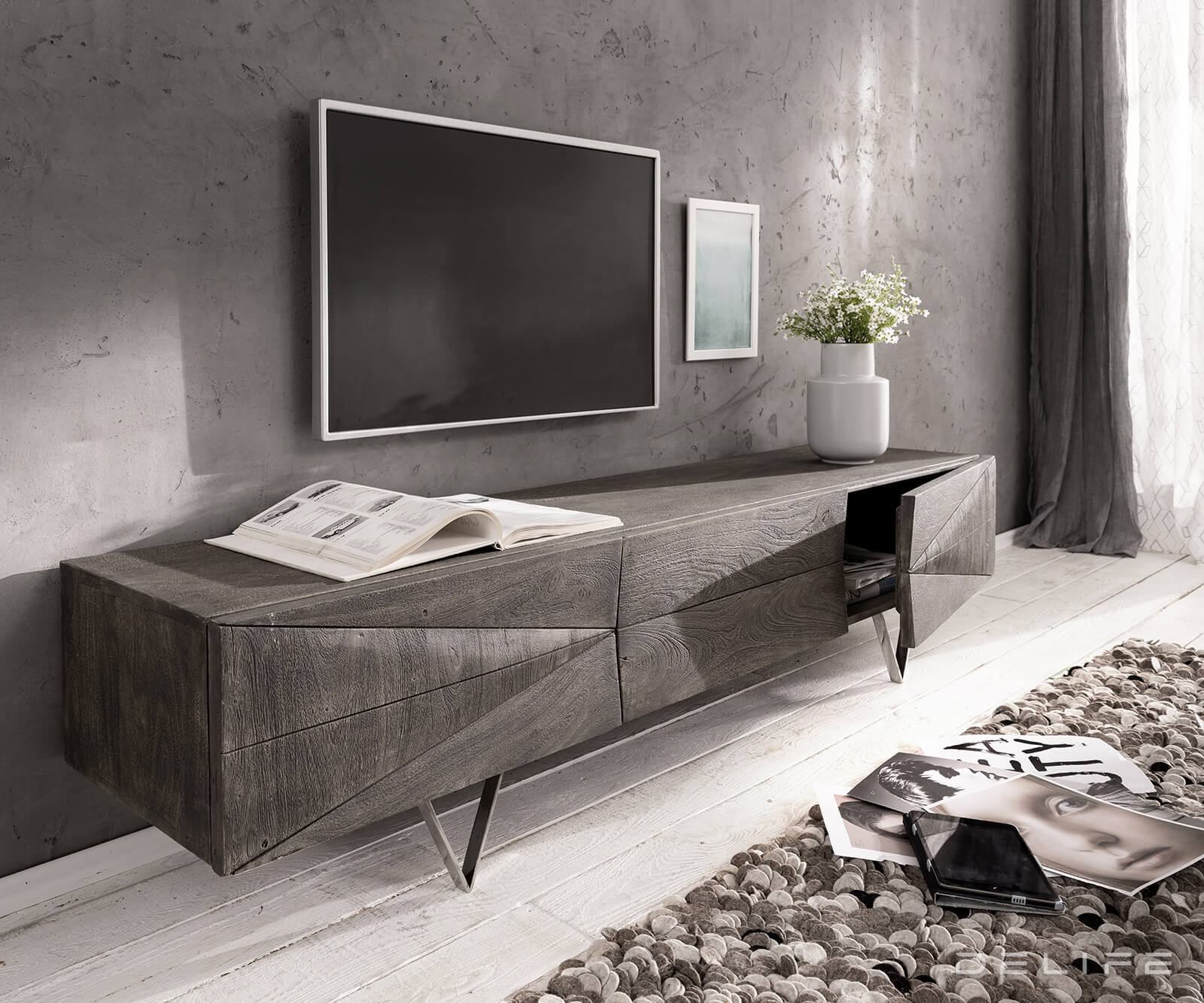 Komoda Designer Wyatt 175cm, Materijal: Bagrem