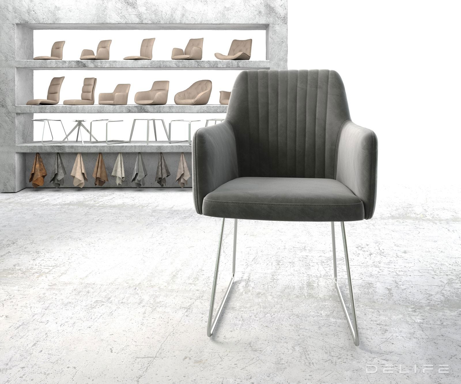 Blagovaonska stolica Greg, Materijal: Baršun