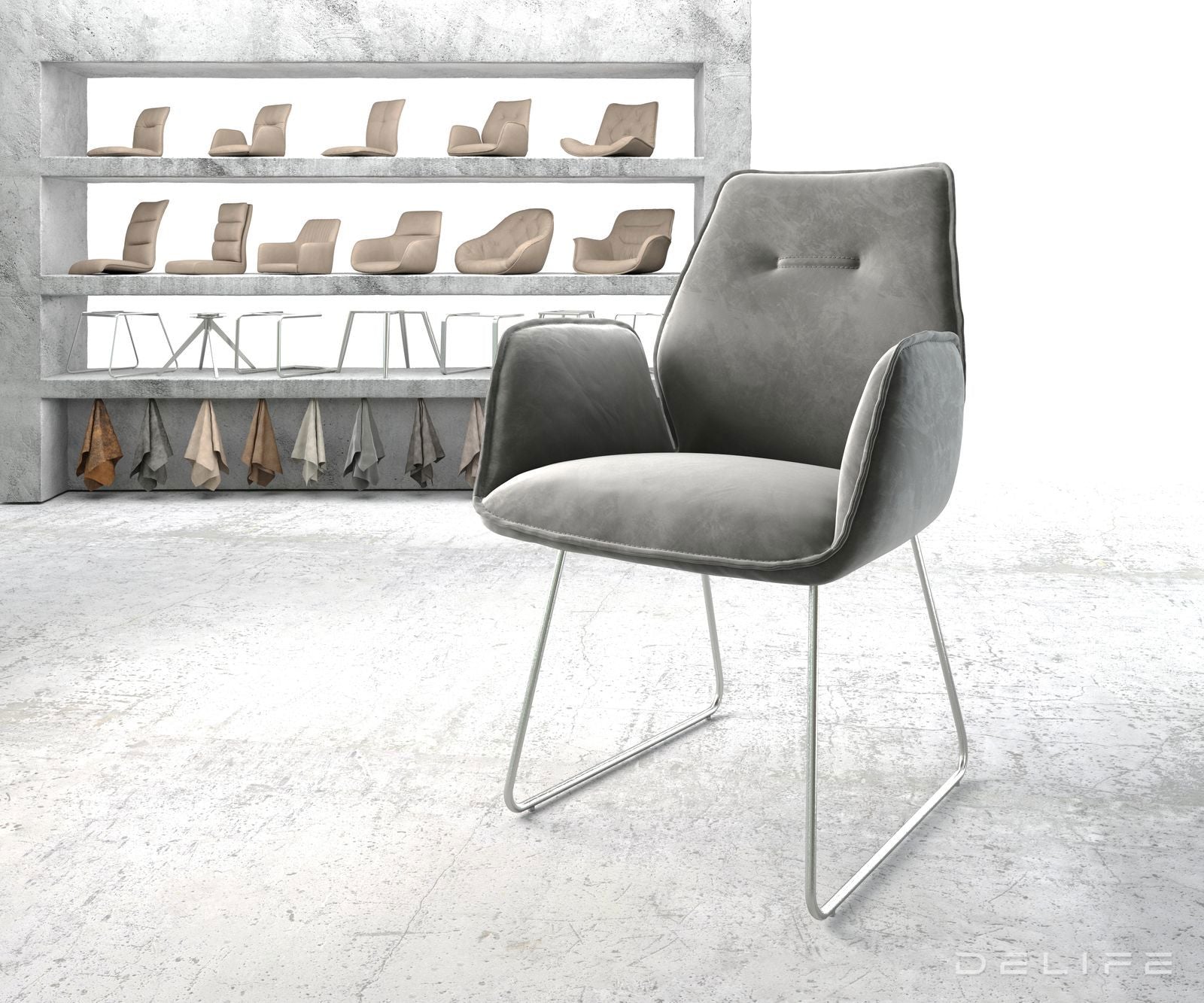 Blagovaonska stolica Zoa, Materijal: Baršun