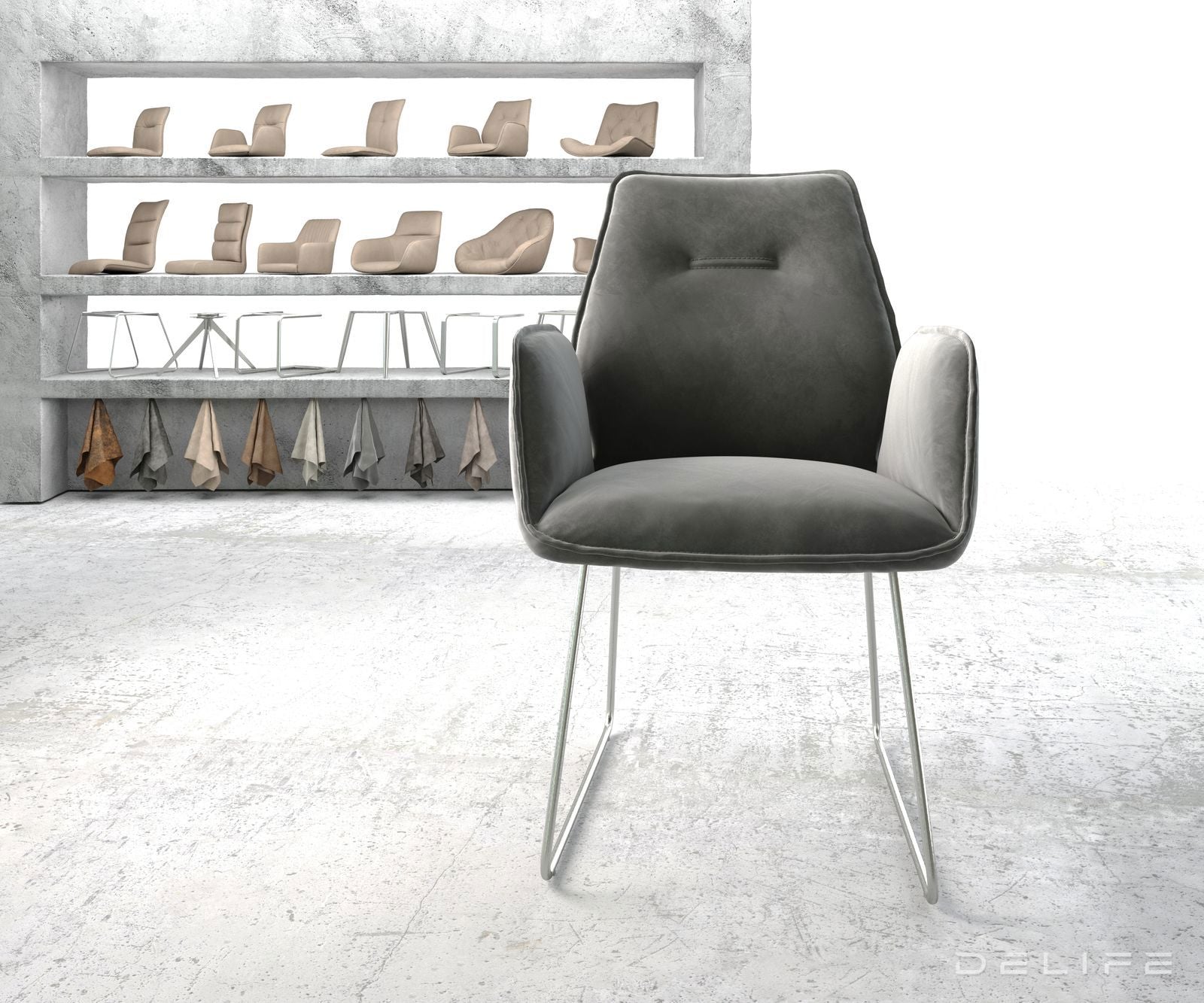 Blagovaonska stolica Zoa, Materijal: Baršun